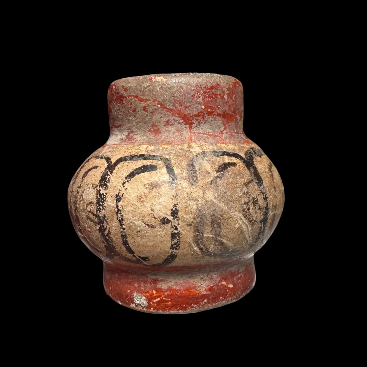 Pre-Columbian Maya Codex-Style Miniature “Poison Pot”