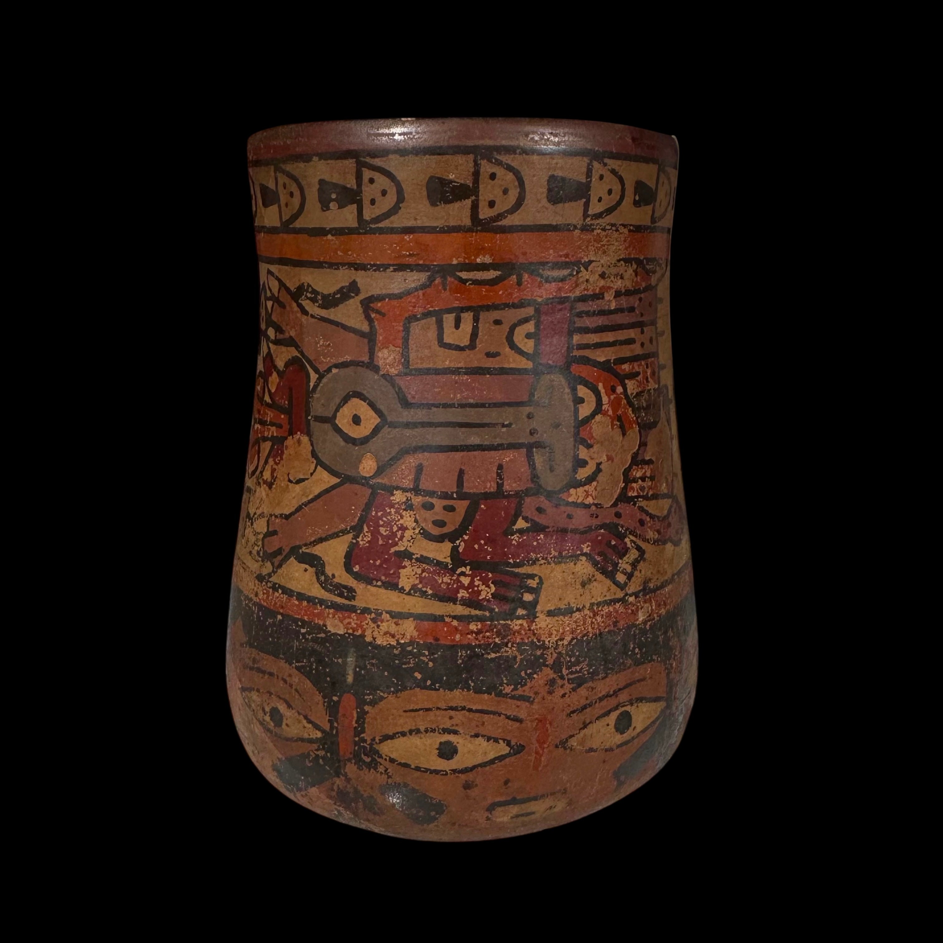 Pre-Columbian Nazca Polychrome Kero Vessel