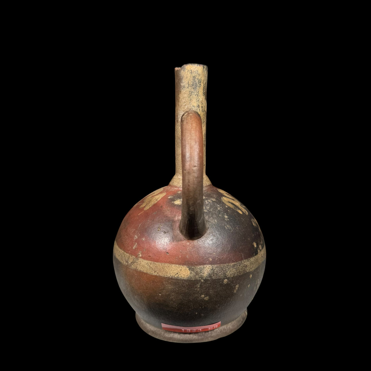 Pre-Columbian Moche IV Painted Bird Stirrup Vessel