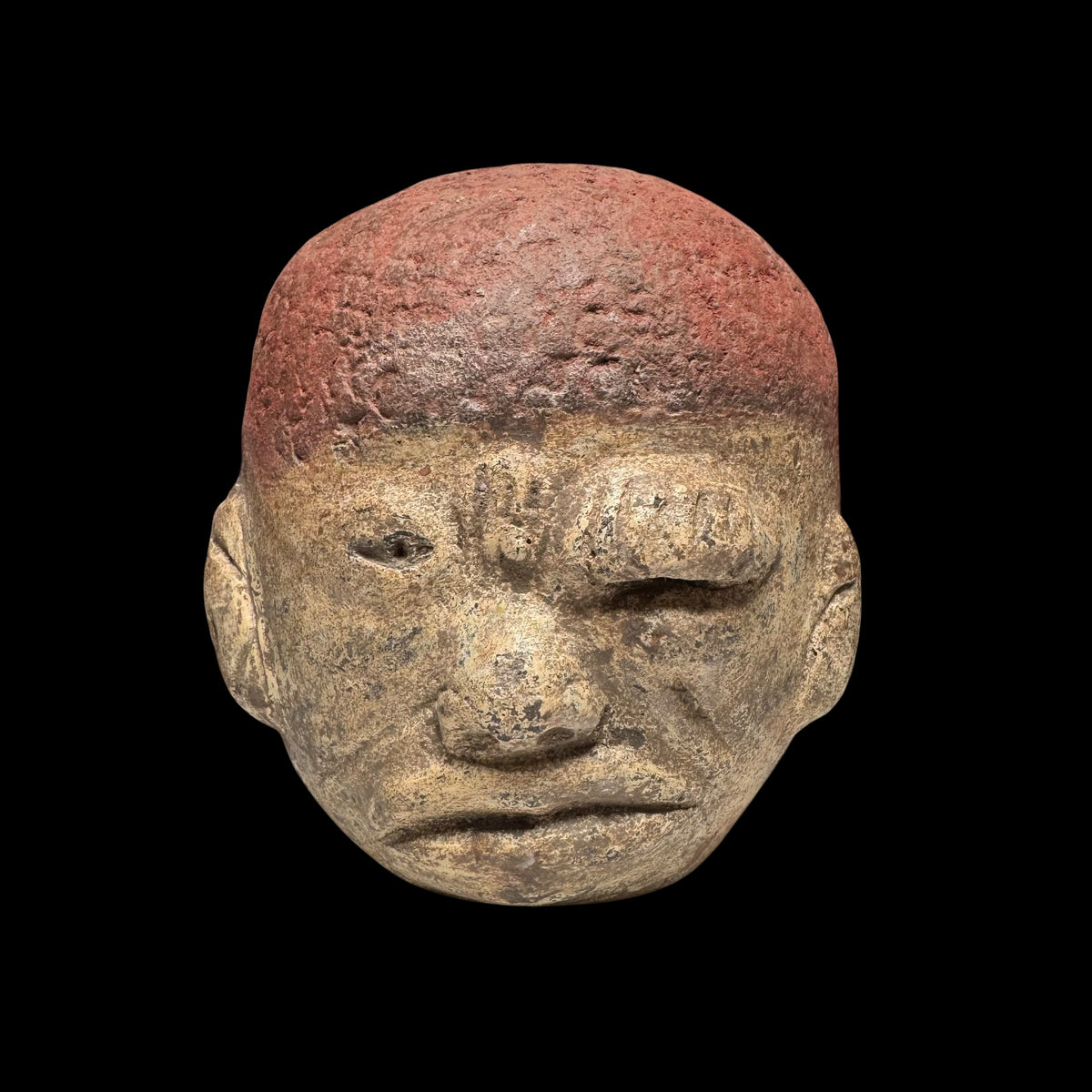 Pre-Columbian Olmec Las Bocas One-Eyed Figural Vessel