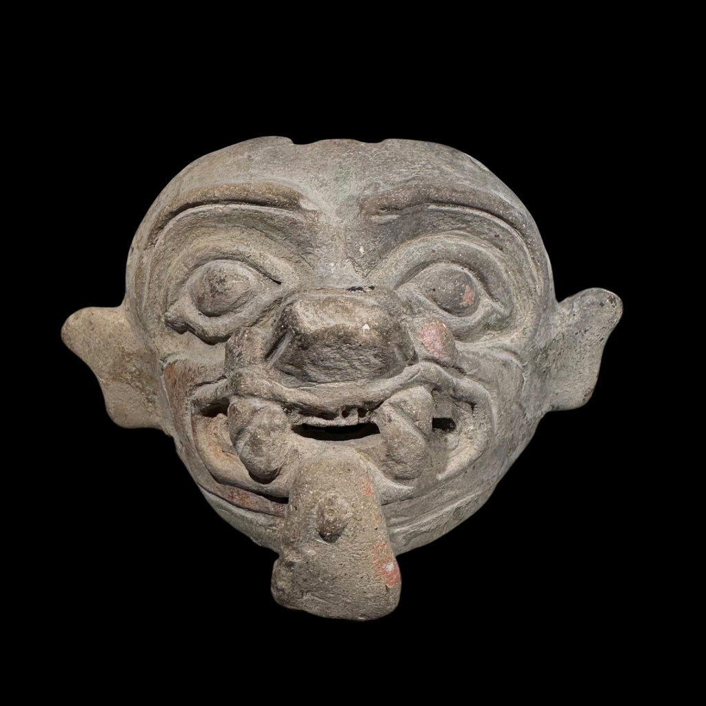 Pre-Columbian Jama-Coaque Pottery Jaguar Maskette