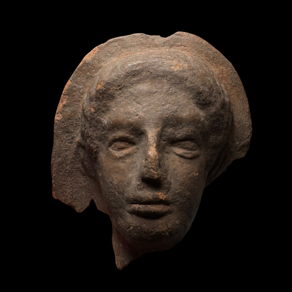 Large Hellenistic / Graeco-Roman Pottery Head Fragment