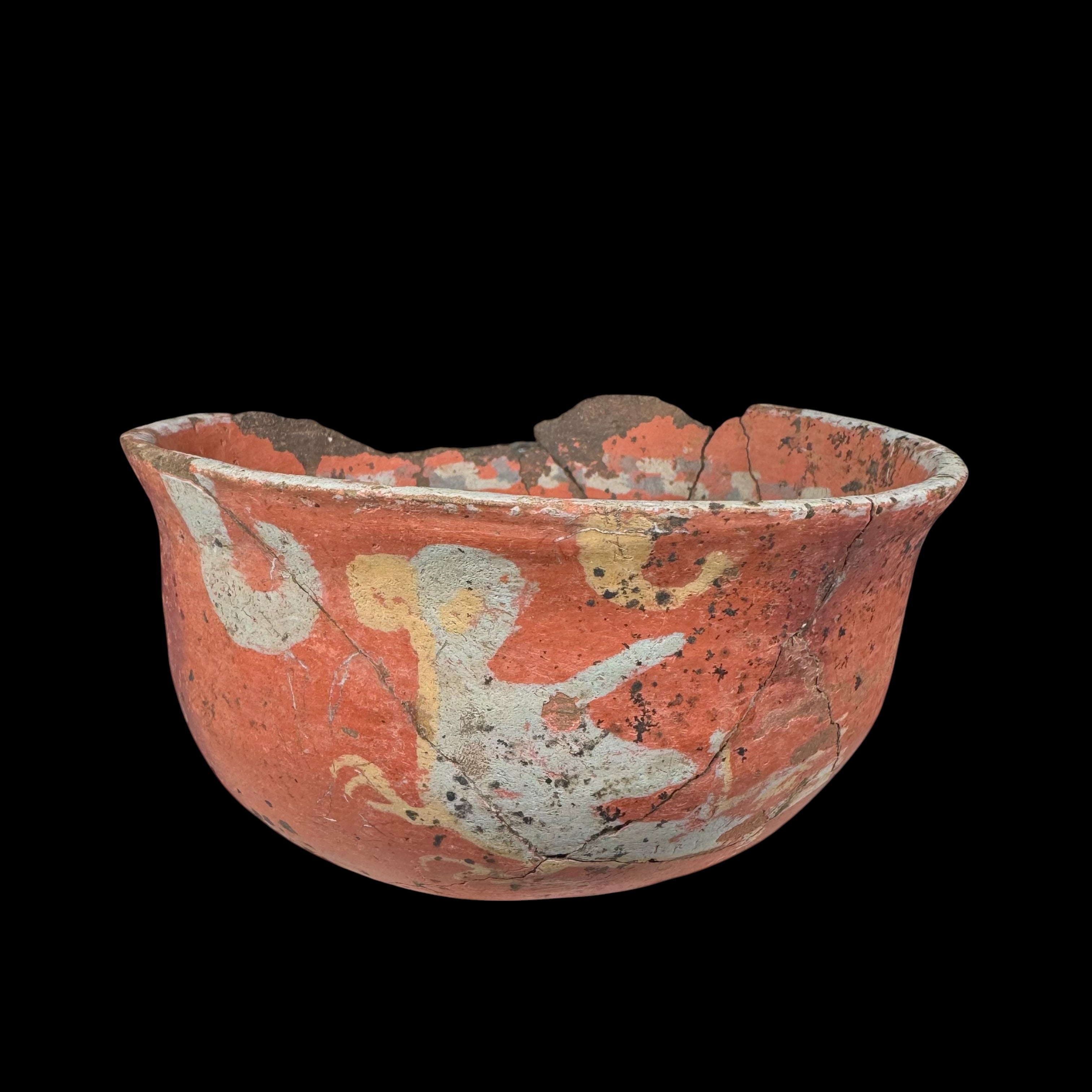 Pre-Columbian Maya stucco bowl