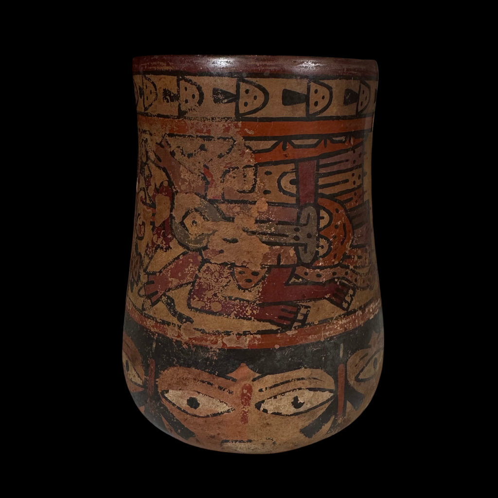 Pre-Columbian Nazca Polychrome Kero Vessel