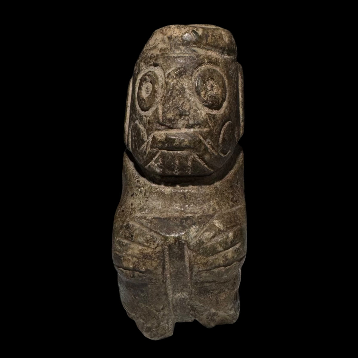 Pre-Columbian Mixtec Greenstone Figure of Tlaloc