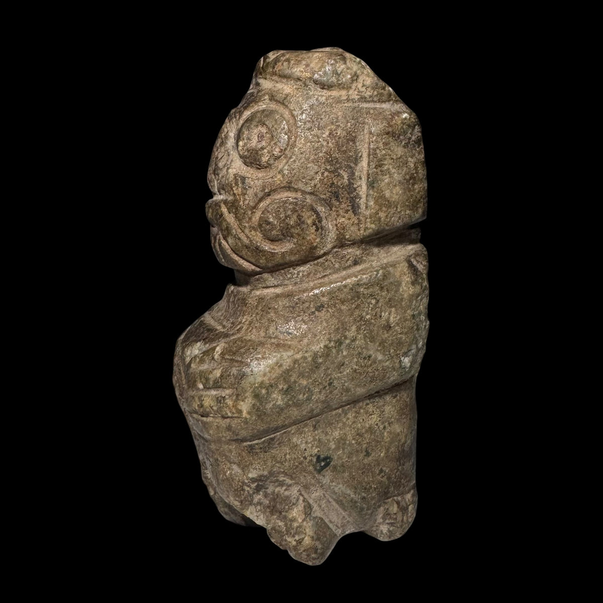 Pre-Columbian Mixtec Greenstone Figure of Tlaloc