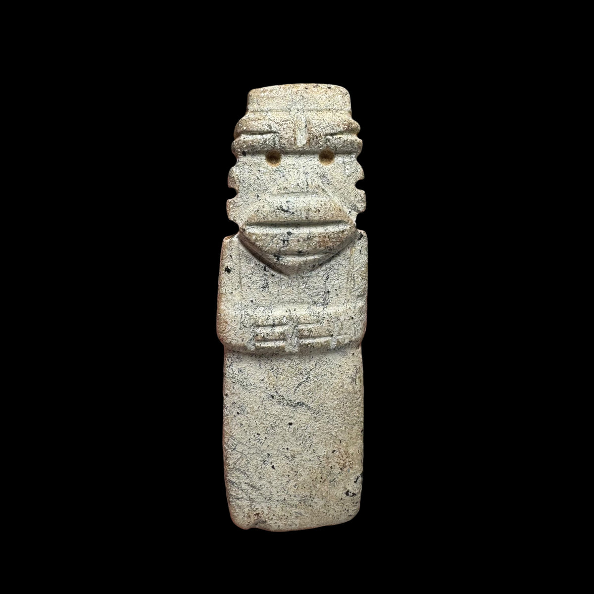 Pre-Columbian Costa Rican green stone axe god