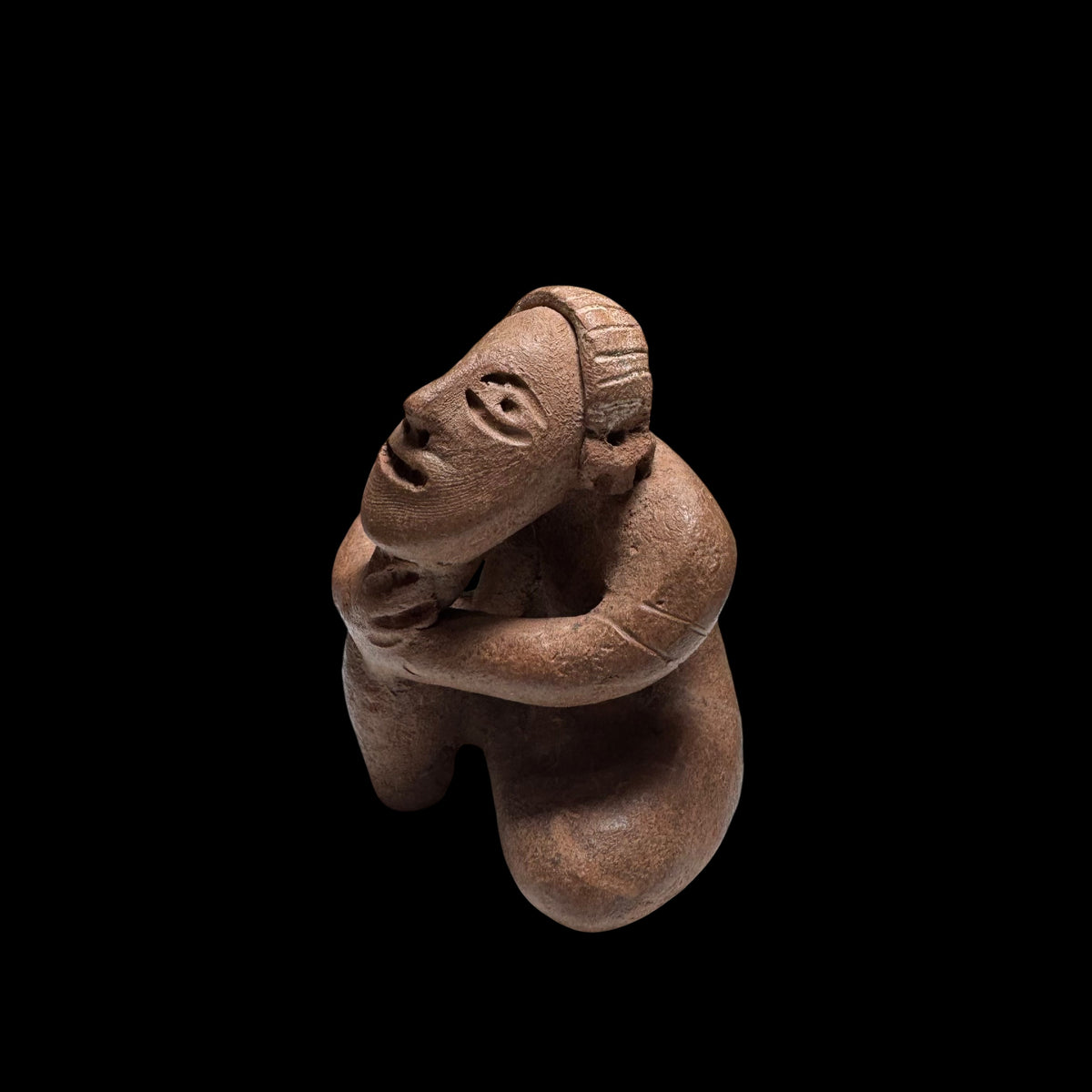 Pre-Columbian Colima Miniature Seated Pottery Figure