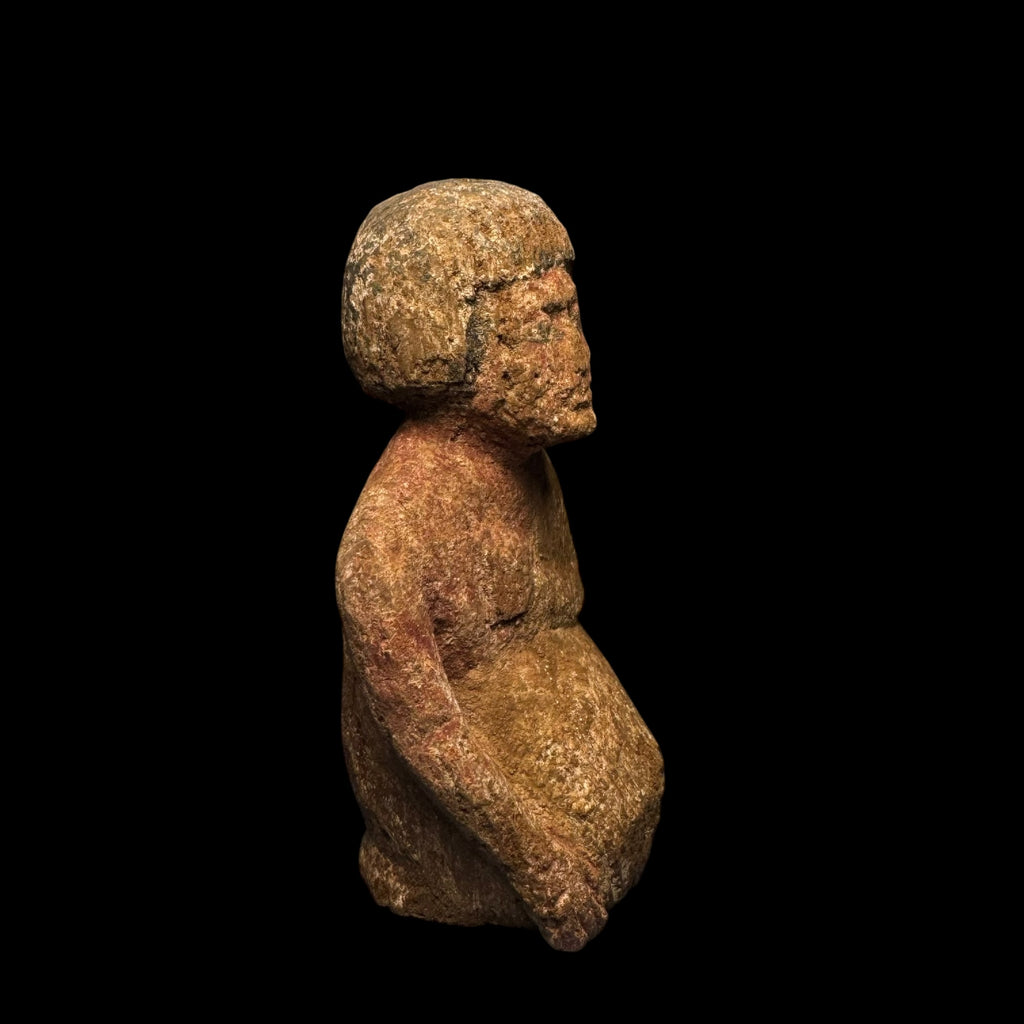 Ancient Egyptian Wooden Boat Figure (Ritual Specialist / Magician)