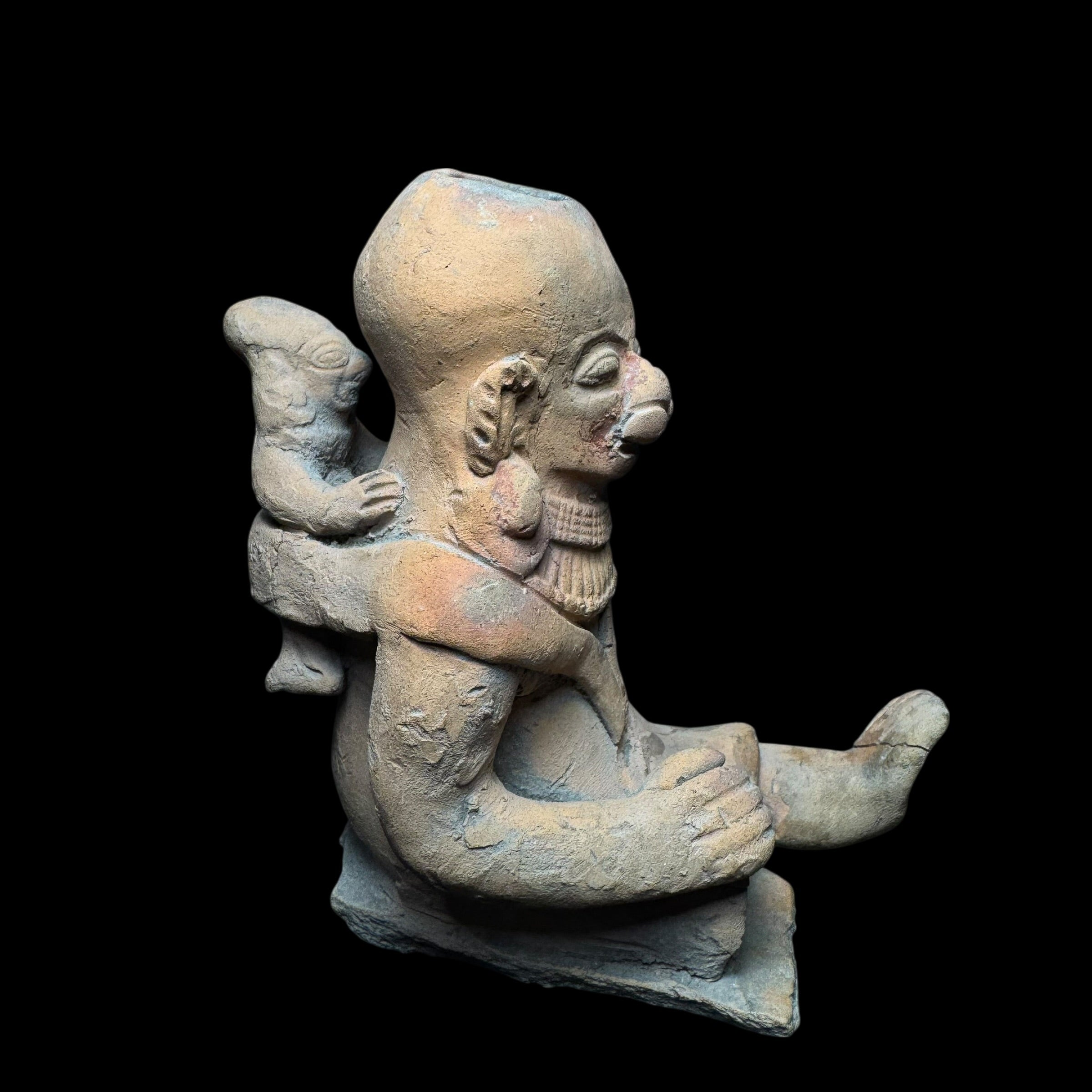 Published Pre-Columbian Jama-Coaque Pottery Mother and Child Figure