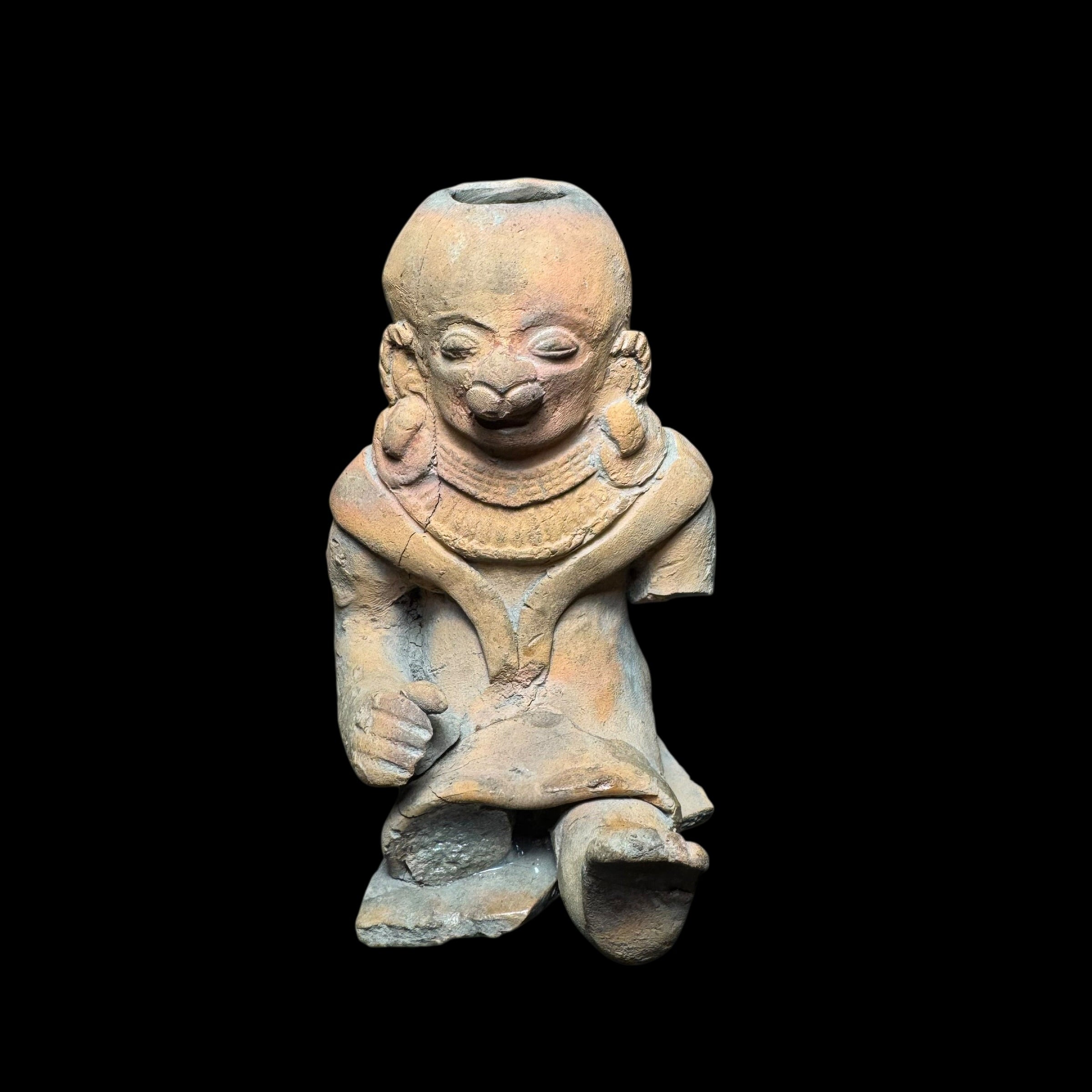 Published Pre-Columbian Jama-Coaque Pottery Mother and Child Figure