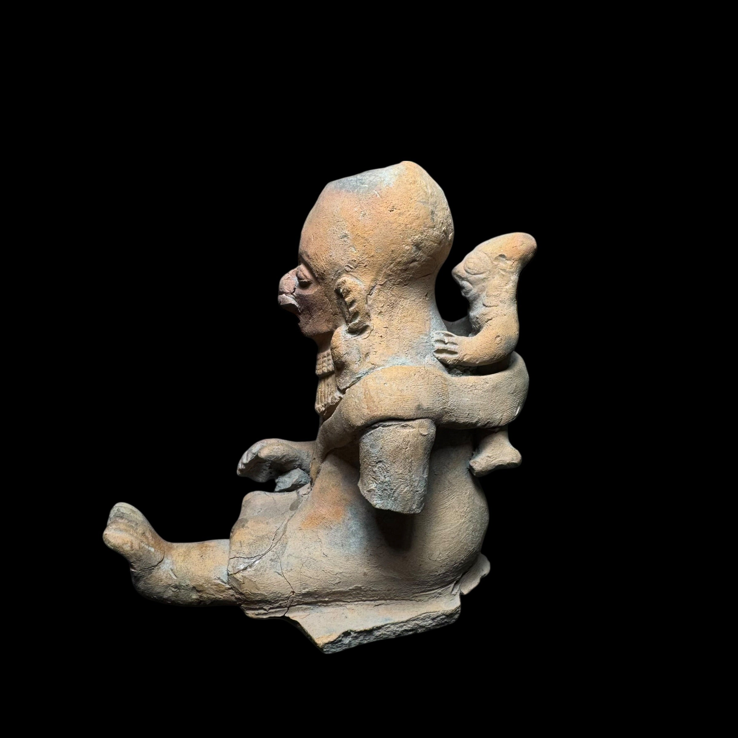 Published Pre-Columbian Jama-Coaque Pottery Mother and Child Figure