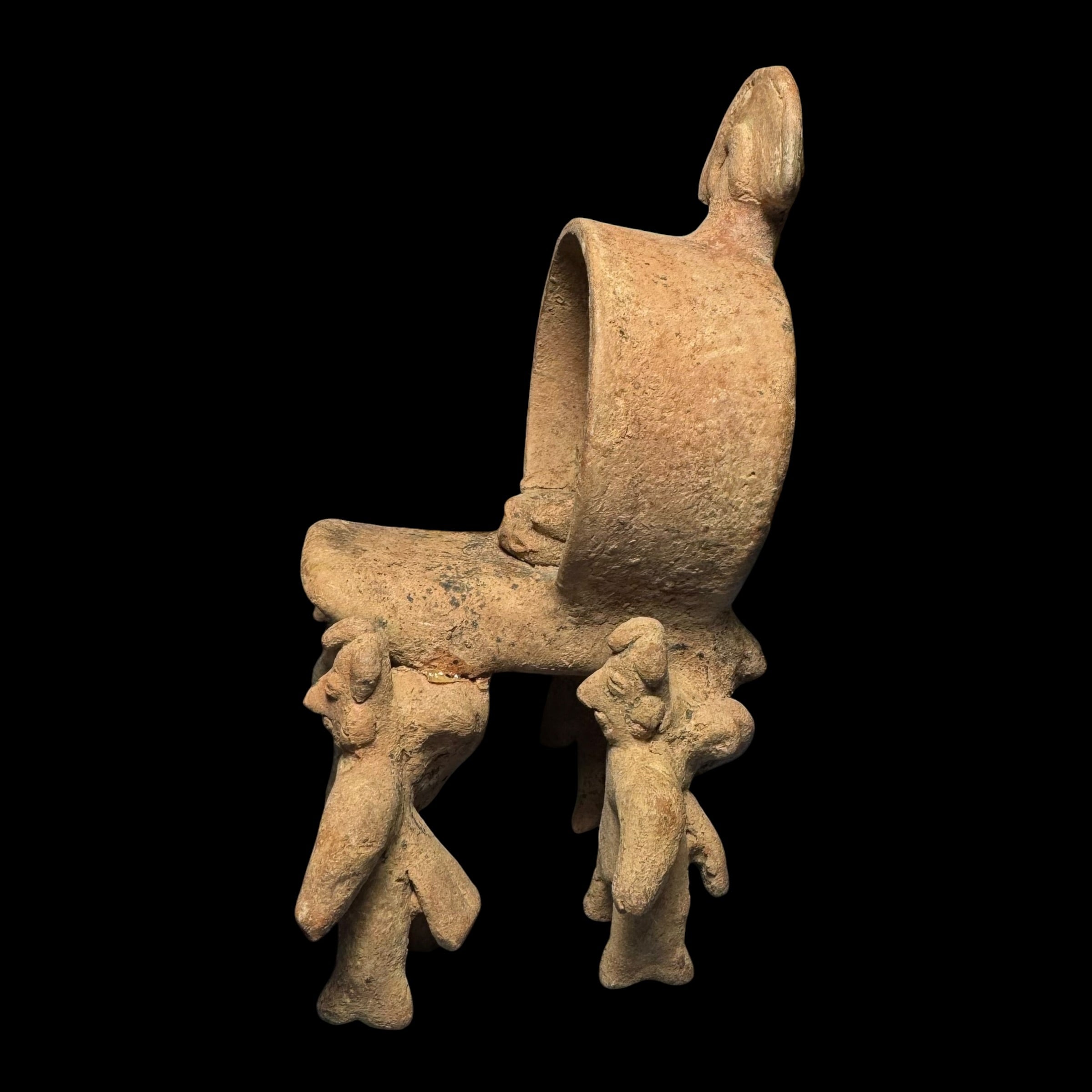 Pre-Columbian Colima Palanquin Whistle with Four Bearers