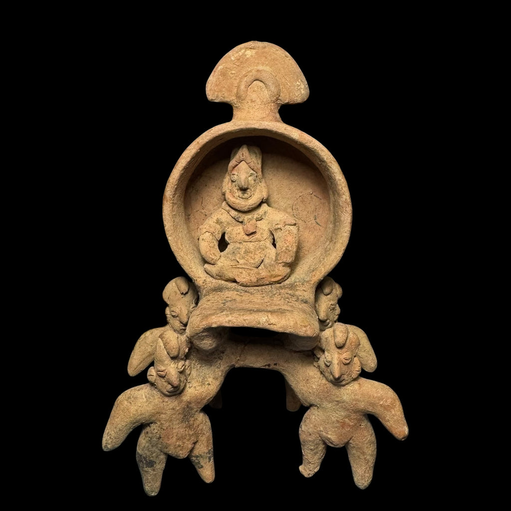 Pre-Columbian Colima Palanquin Whistle with Four Bearers