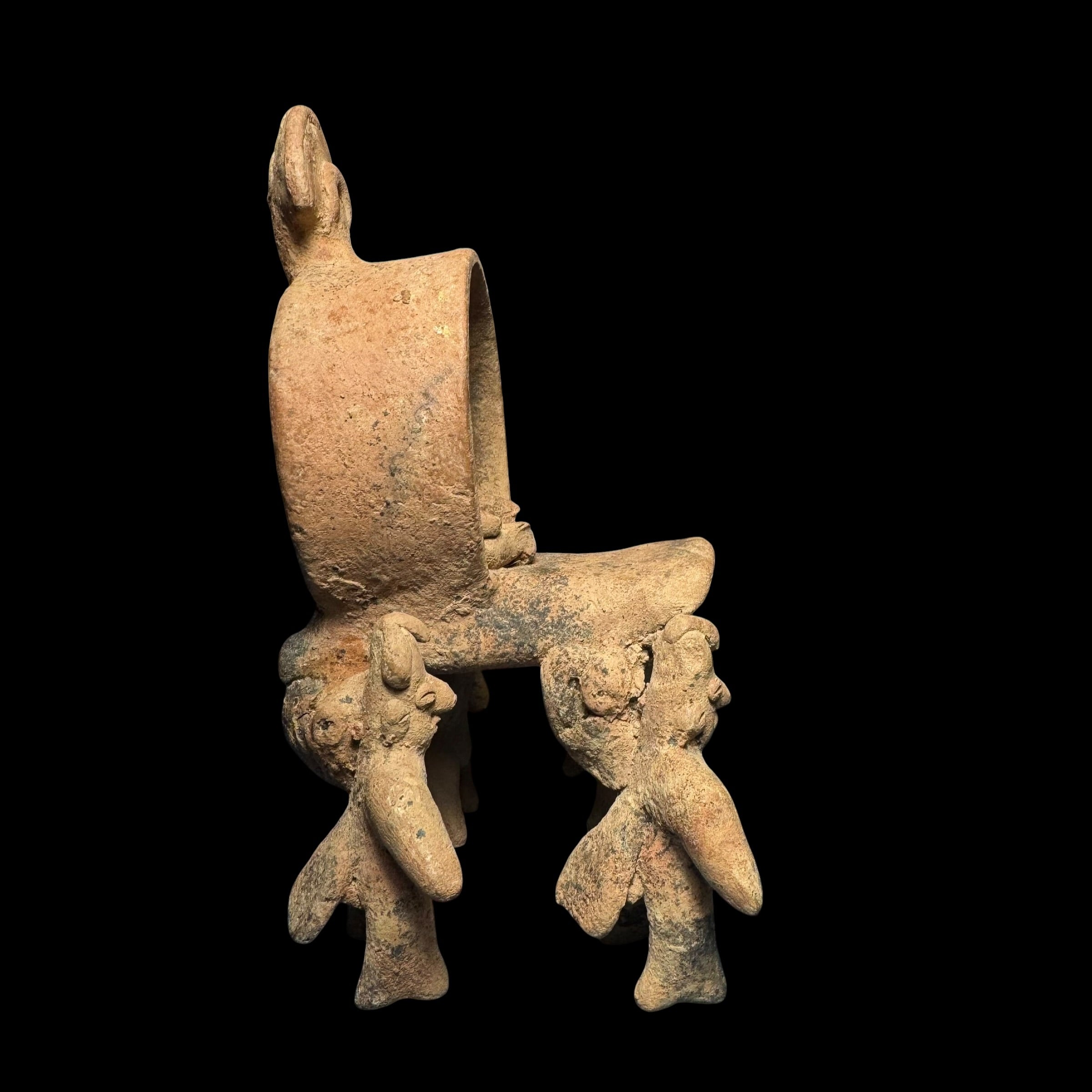 Pre-Columbian Colima Palanquin Whistle with Four Bearers