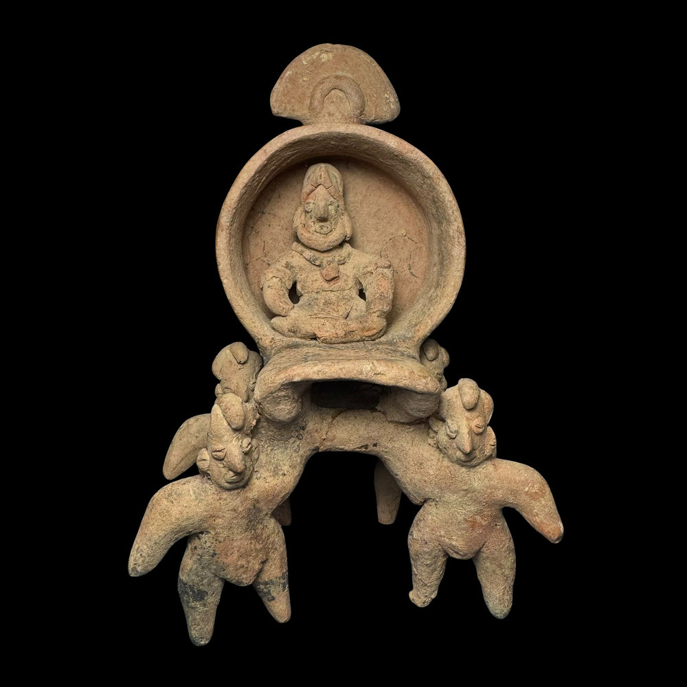 Pre-Columbian Colima Palanquin Whistle with Four Bearers