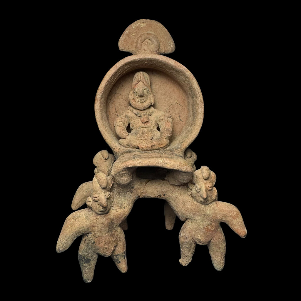 Pre-Columbian Colima Palanquin Whistle with Four Bearers