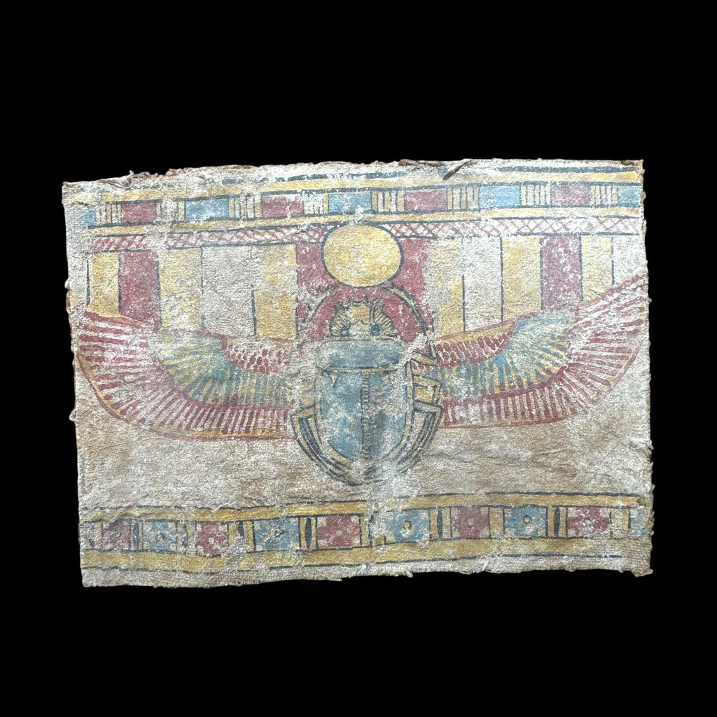 Ancient Egyptian Painted Funerary Textile Fragment