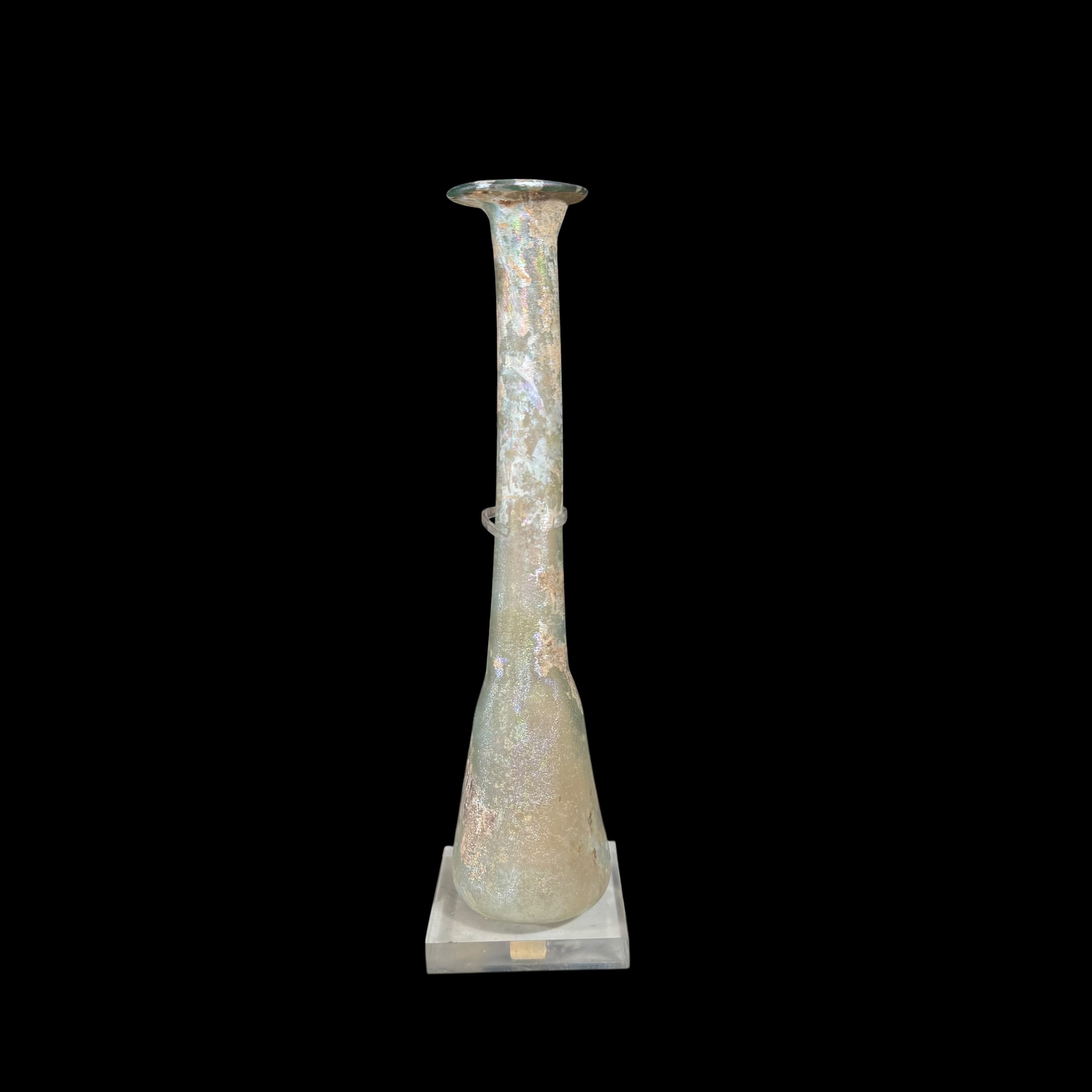 Ancient Roman Green Glass Unguentarium