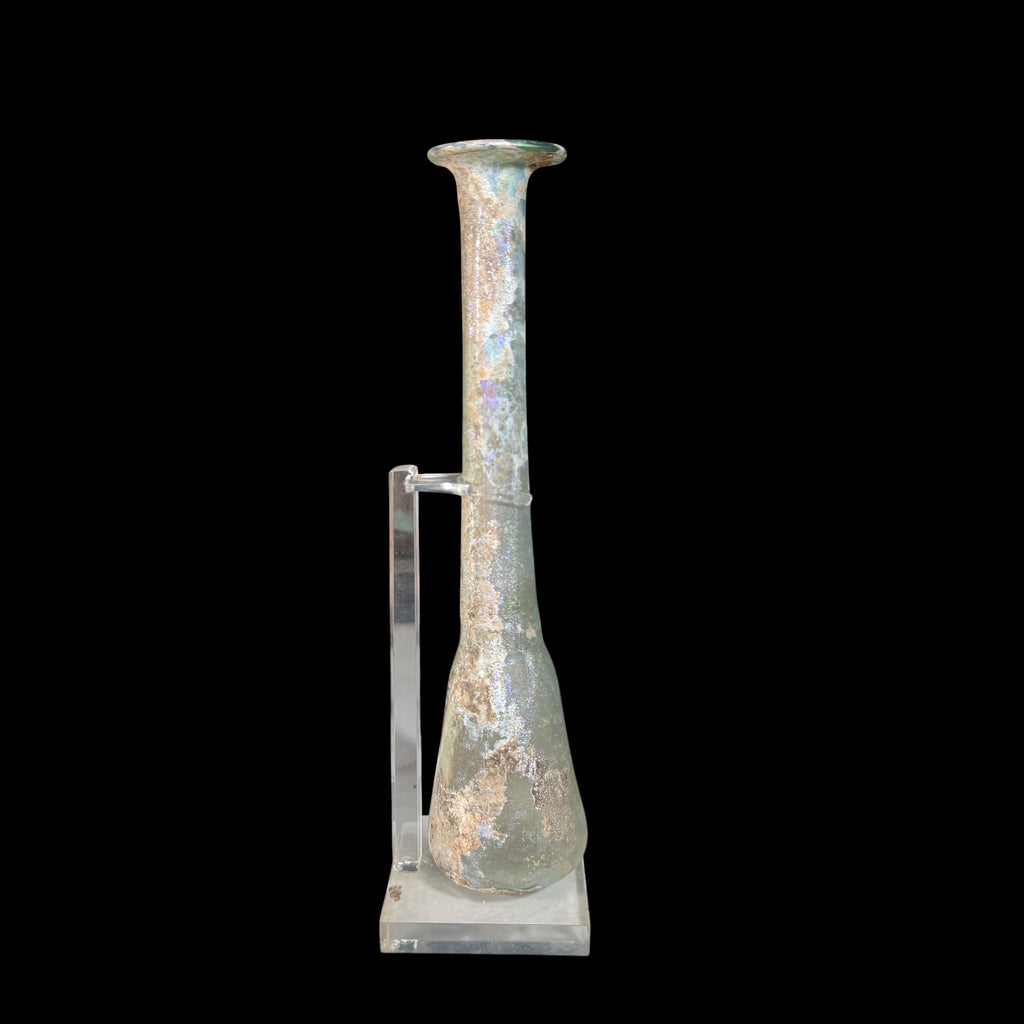 Ancient Roman Green Glass Unguentarium
