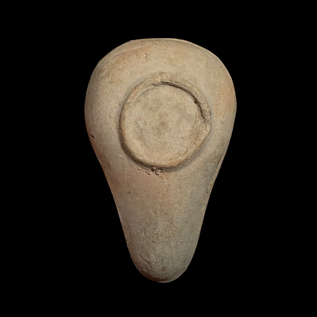 Ancient Byzantine Mold-Made Oil Lamp with Cross