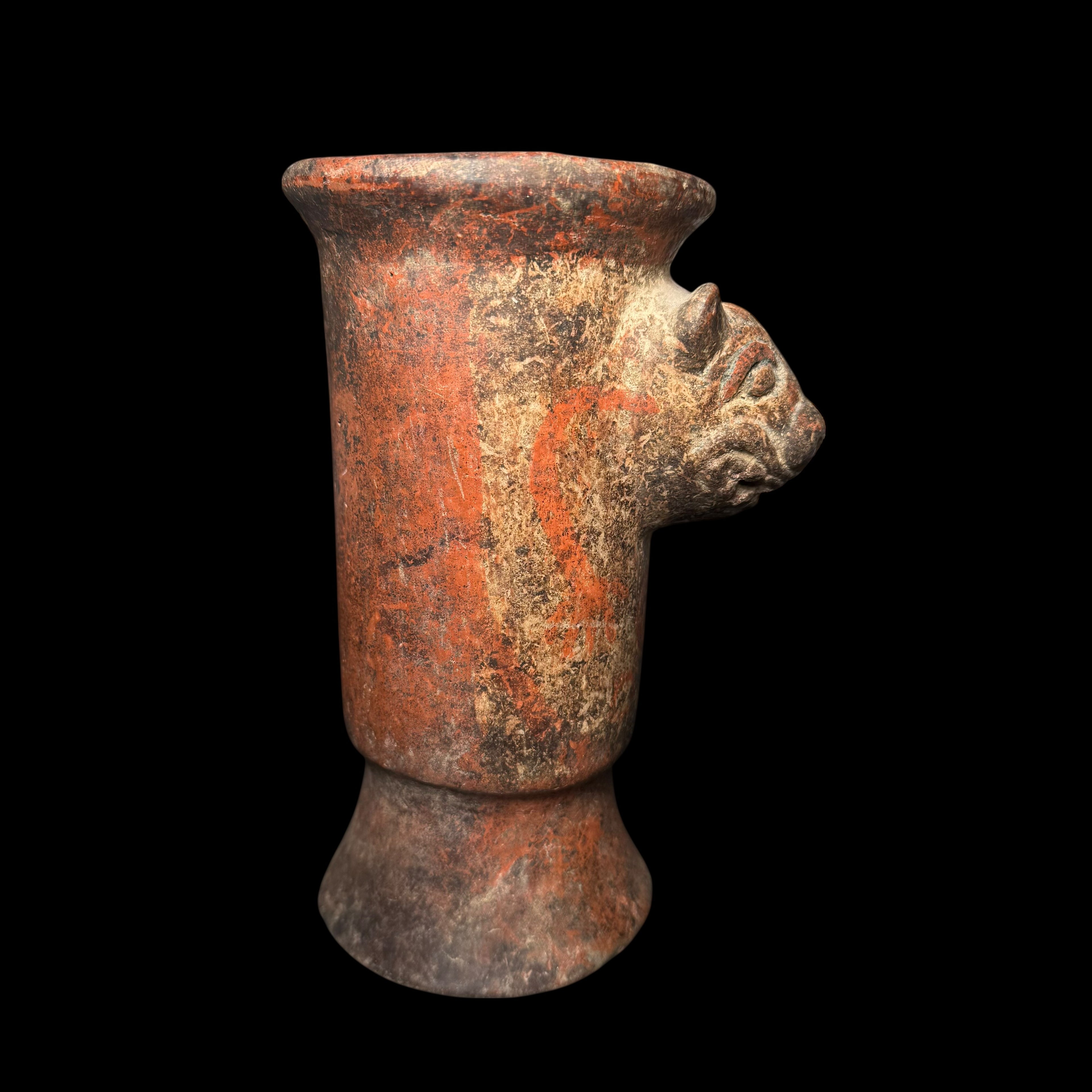 Pre-Columbian Maya Polychrome Rattle Vase
