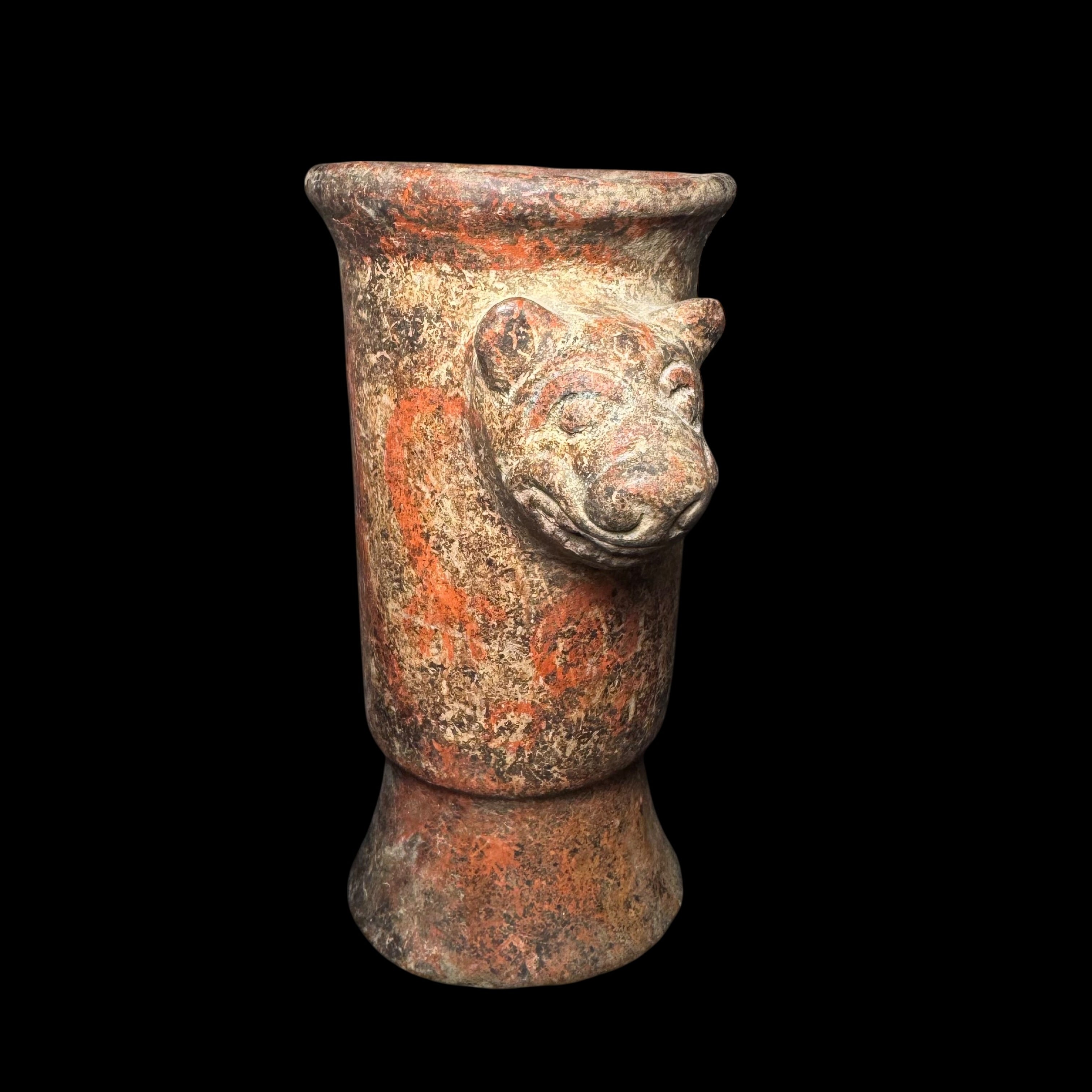 Pre-Columbian Maya Polychrome Rattle Vase