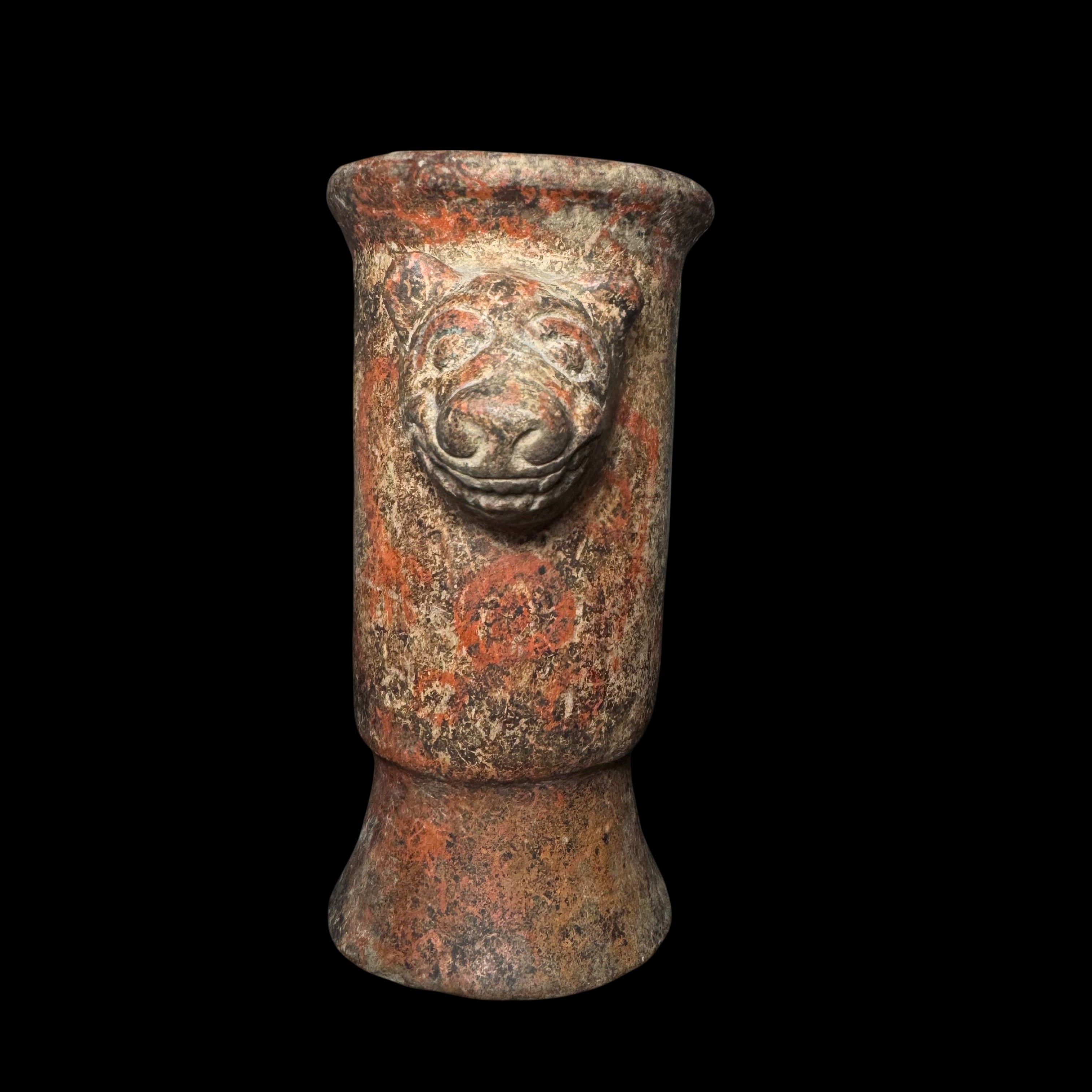 Pre-Columbian Maya Polychrome Rattle Vase