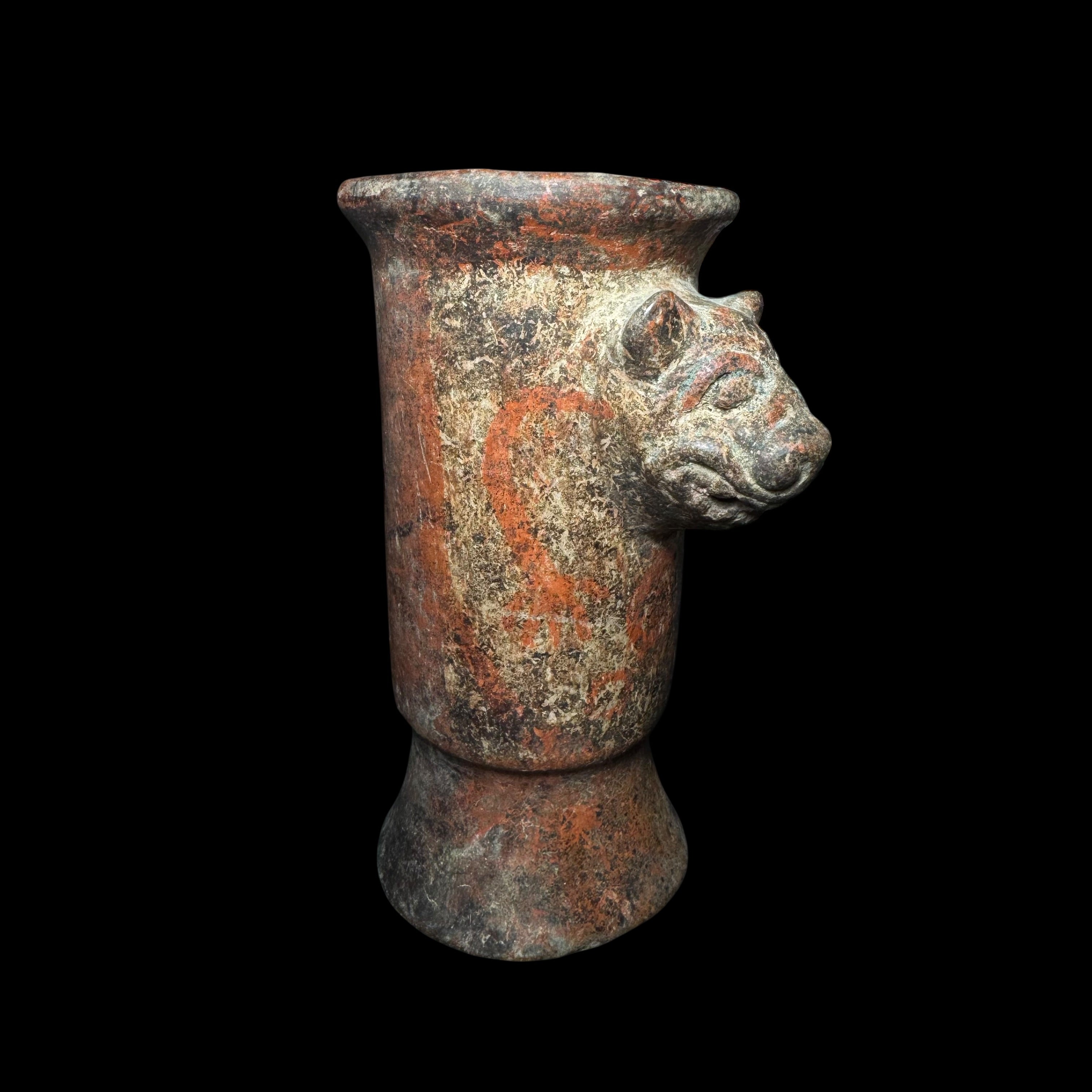 Pre-Columbian Maya Polychrome Rattle Vase