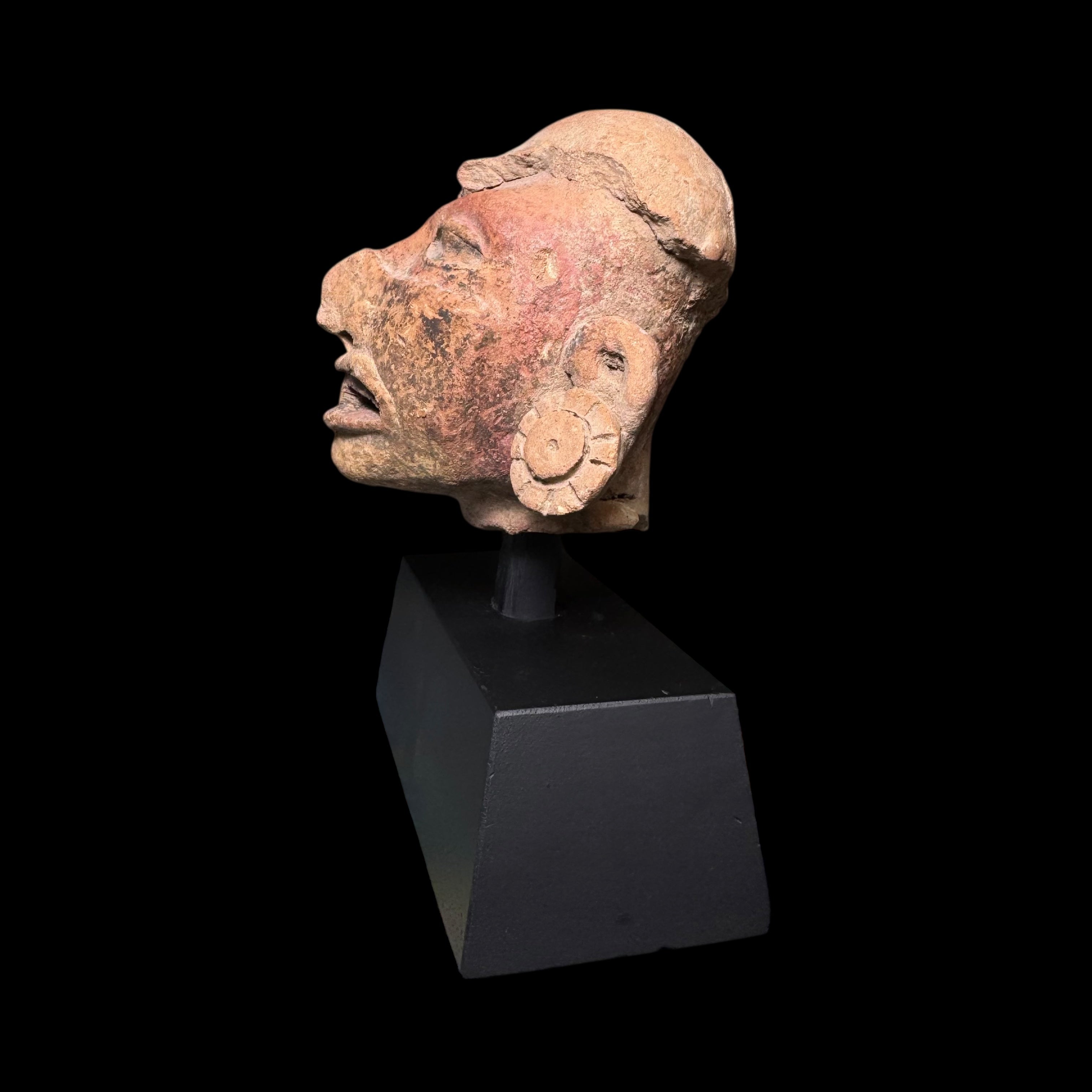 PRE-COLUMBIAN VERACRUZ POTTERY HEAD (Xipe-Tlazolteotl)