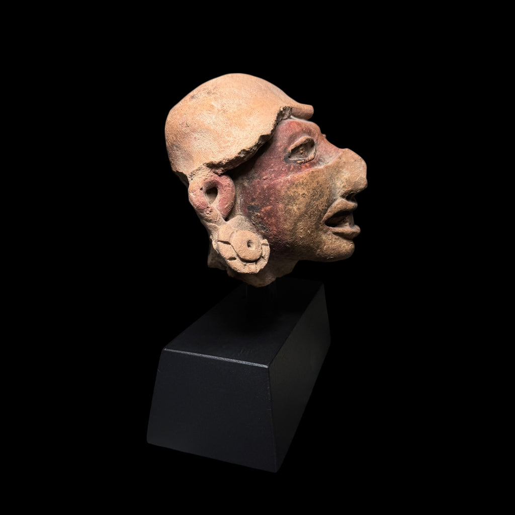 PRE-COLUMBIAN VERACRUZ POTTERY HEAD (Xipe-Tlazolteotl)