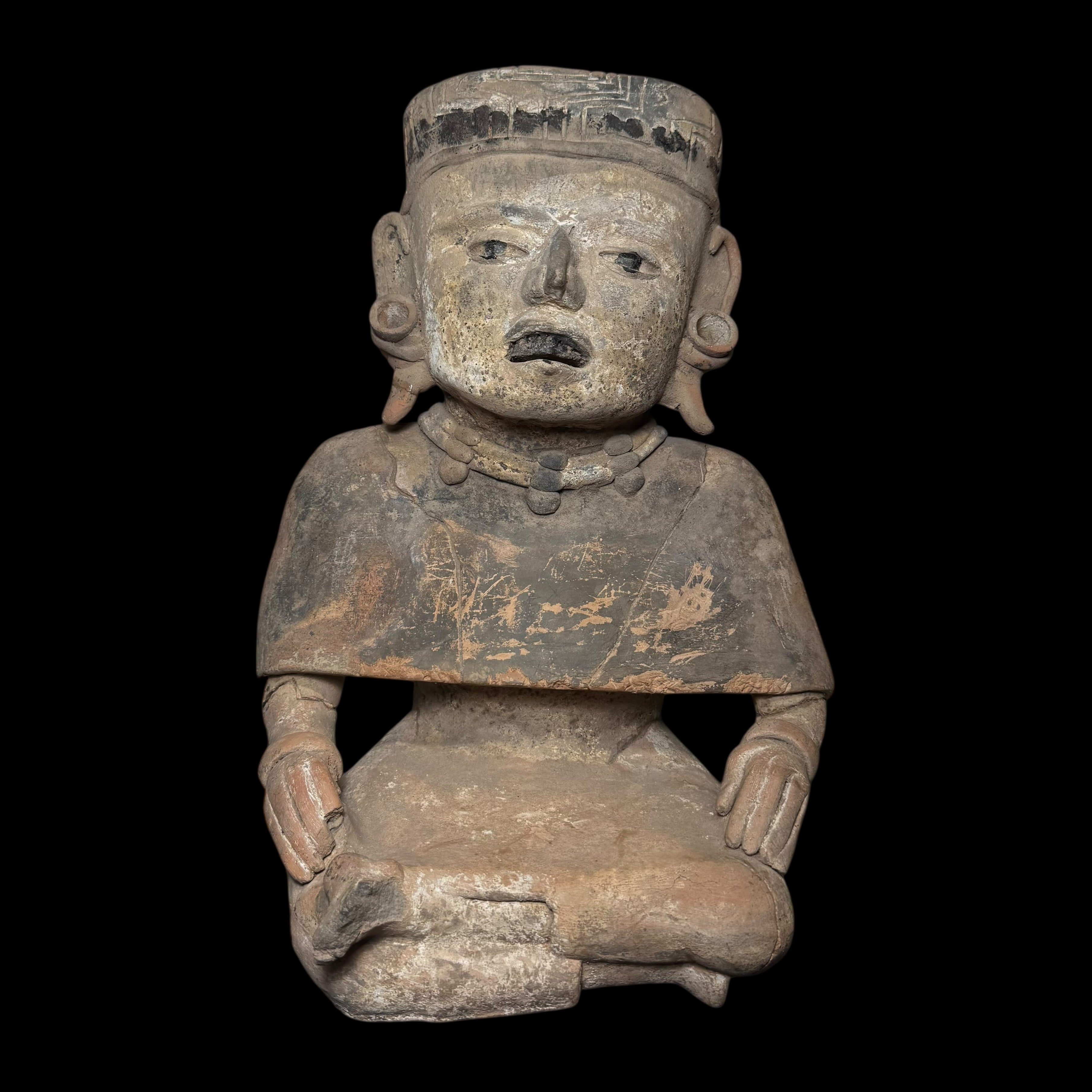 Pre-Columbian Veracruz pottery seated female figure