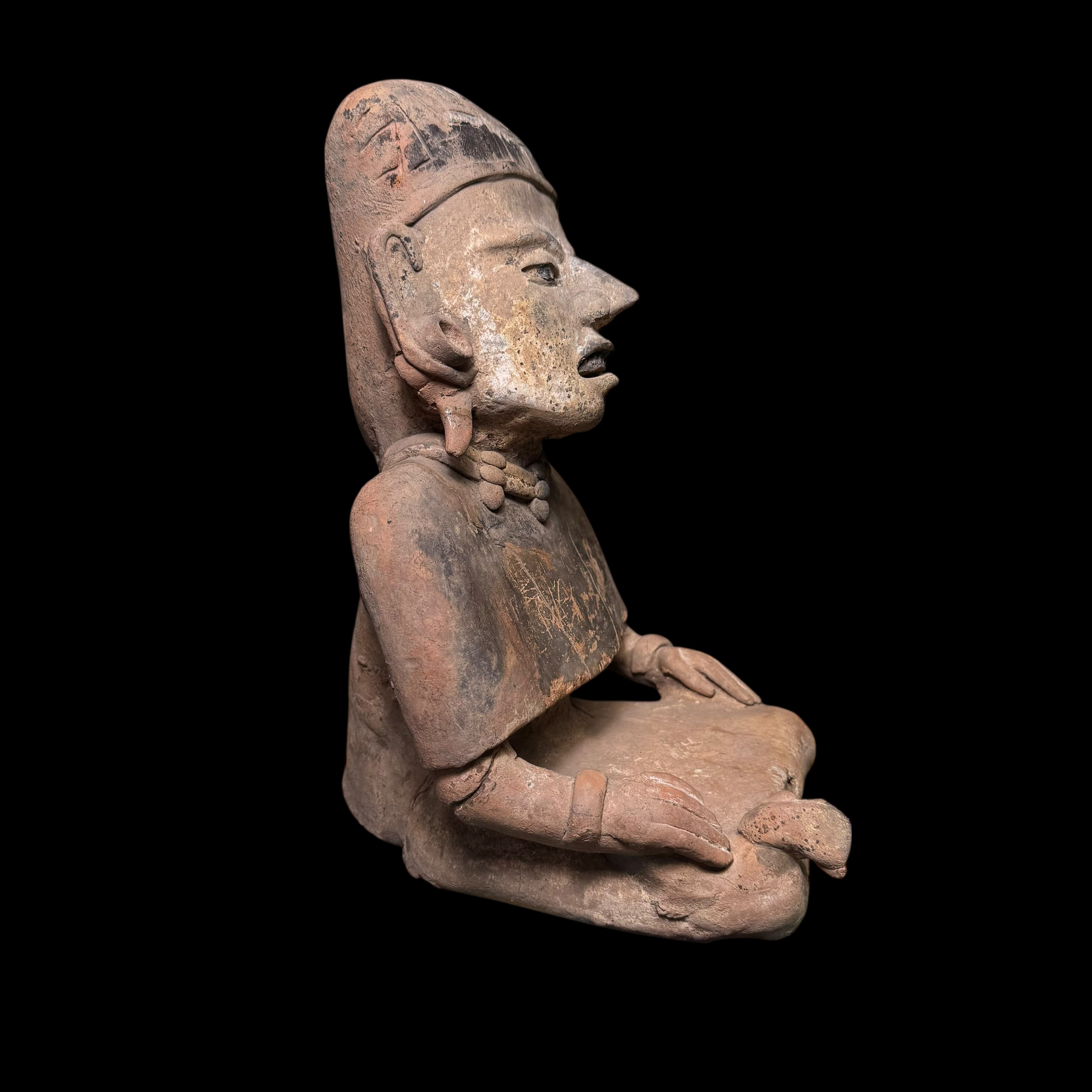 Pre-Columbian Veracruz pottery seated female figure