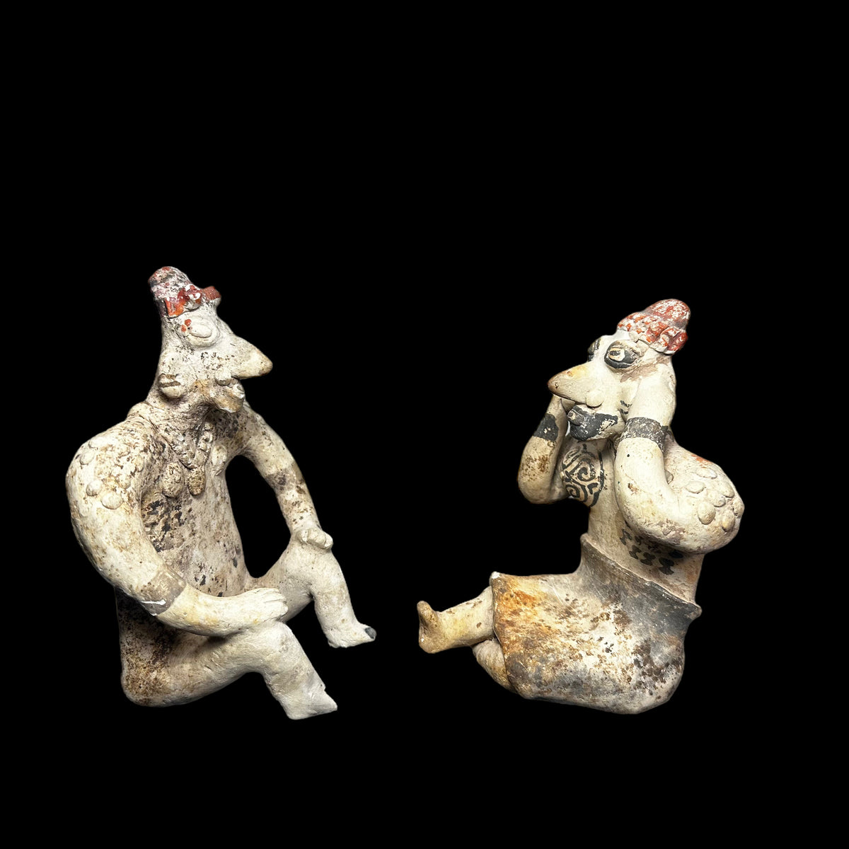 Pre-Columbian Jalisco pottery painted couple