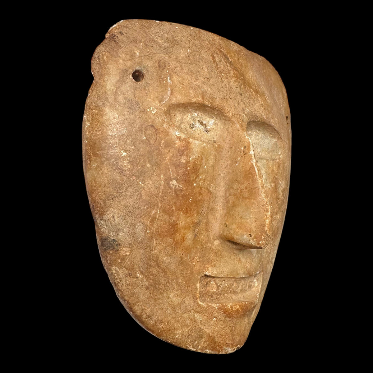 Rare Pre-Columbian Sultepec Guerrero Alabaster Funerary Mask