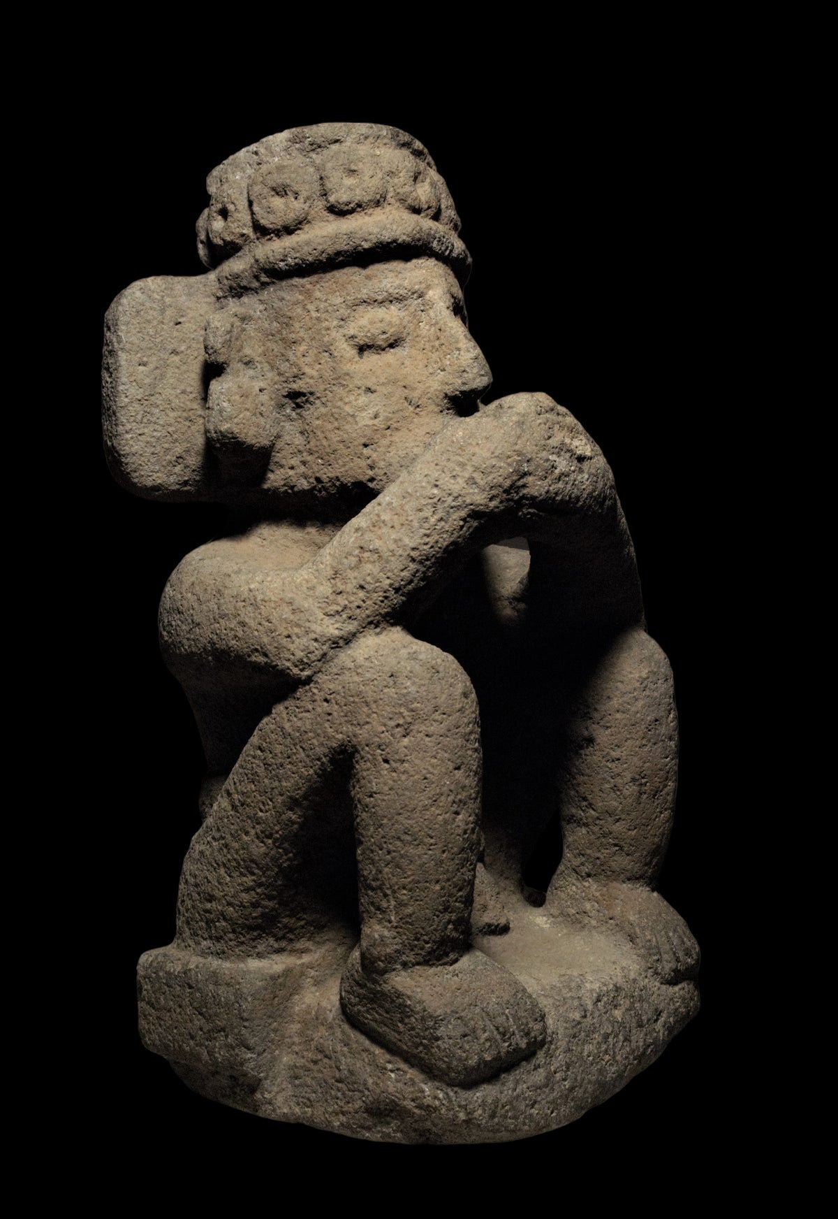 Important Pre-Columbian Aztec seated deity