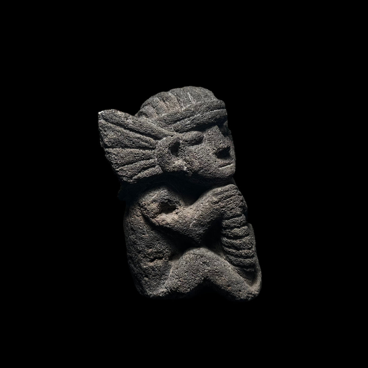 Pre-Columbian Aztec Seated God Figure