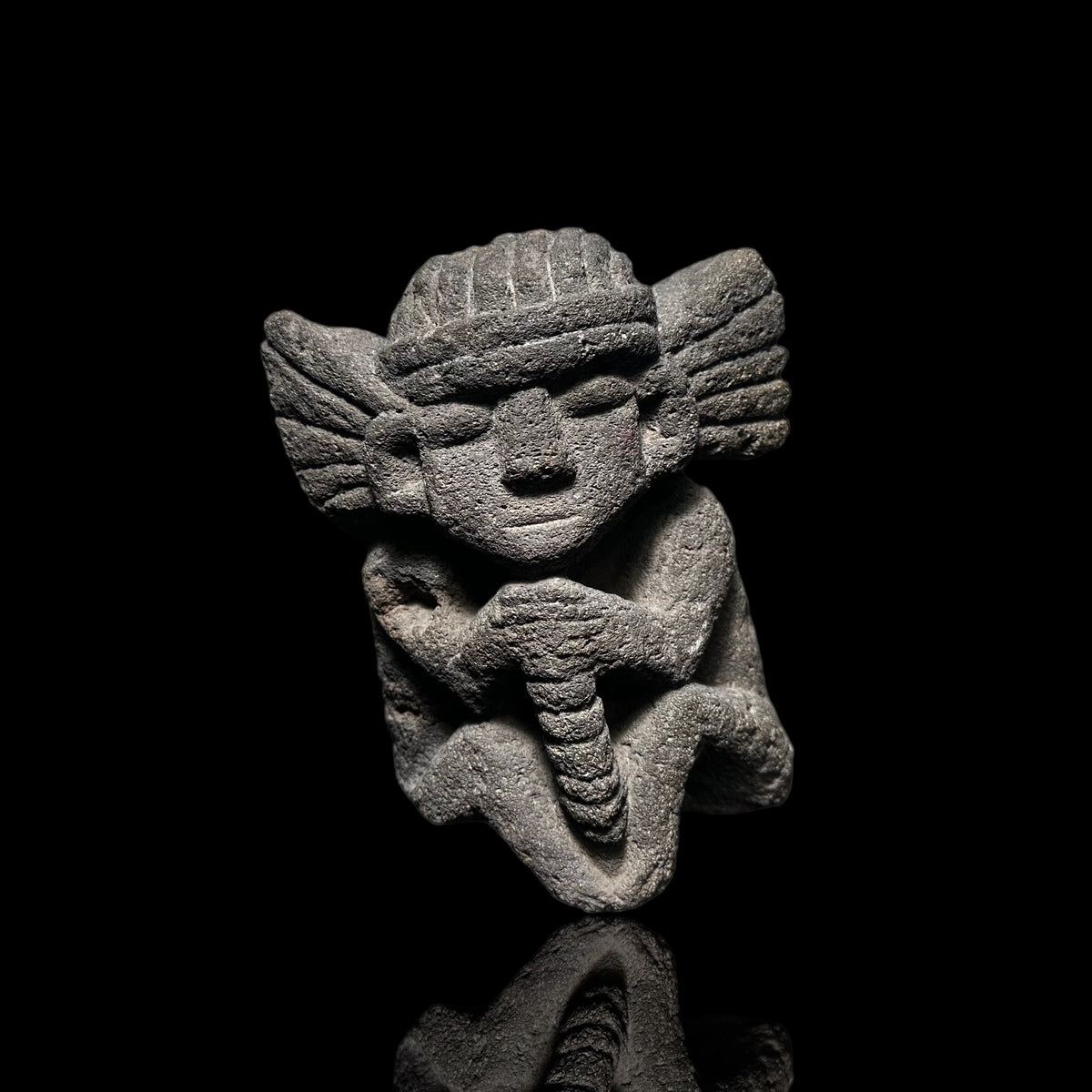 Pre-Columbian Aztec Seated God Figure