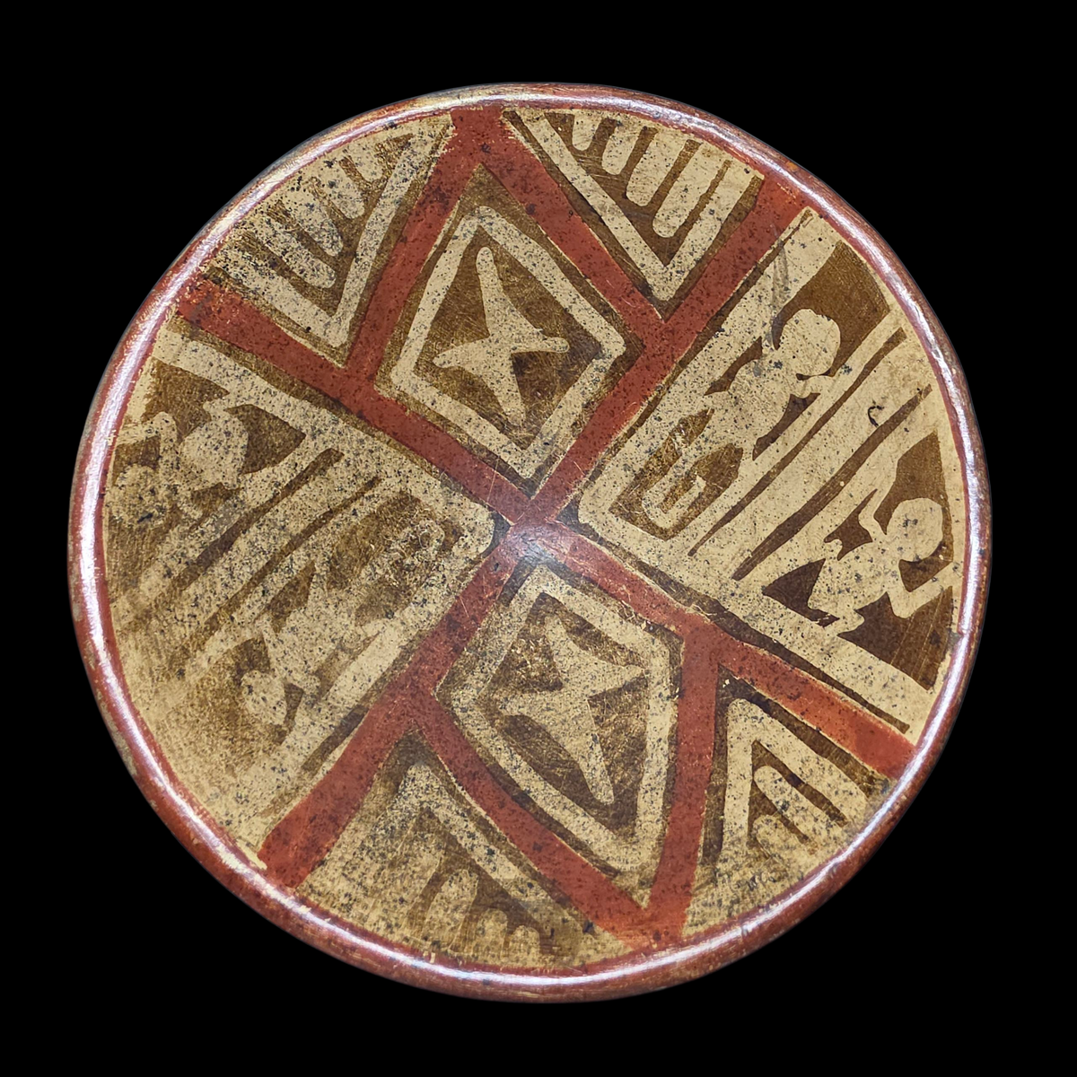 Pre-Columbian Nariño Painted Pedestal Bowl – Anthropomorphic and Geometric Motifs