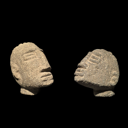 Pre-Columbian Costa Rican stone trophy heads