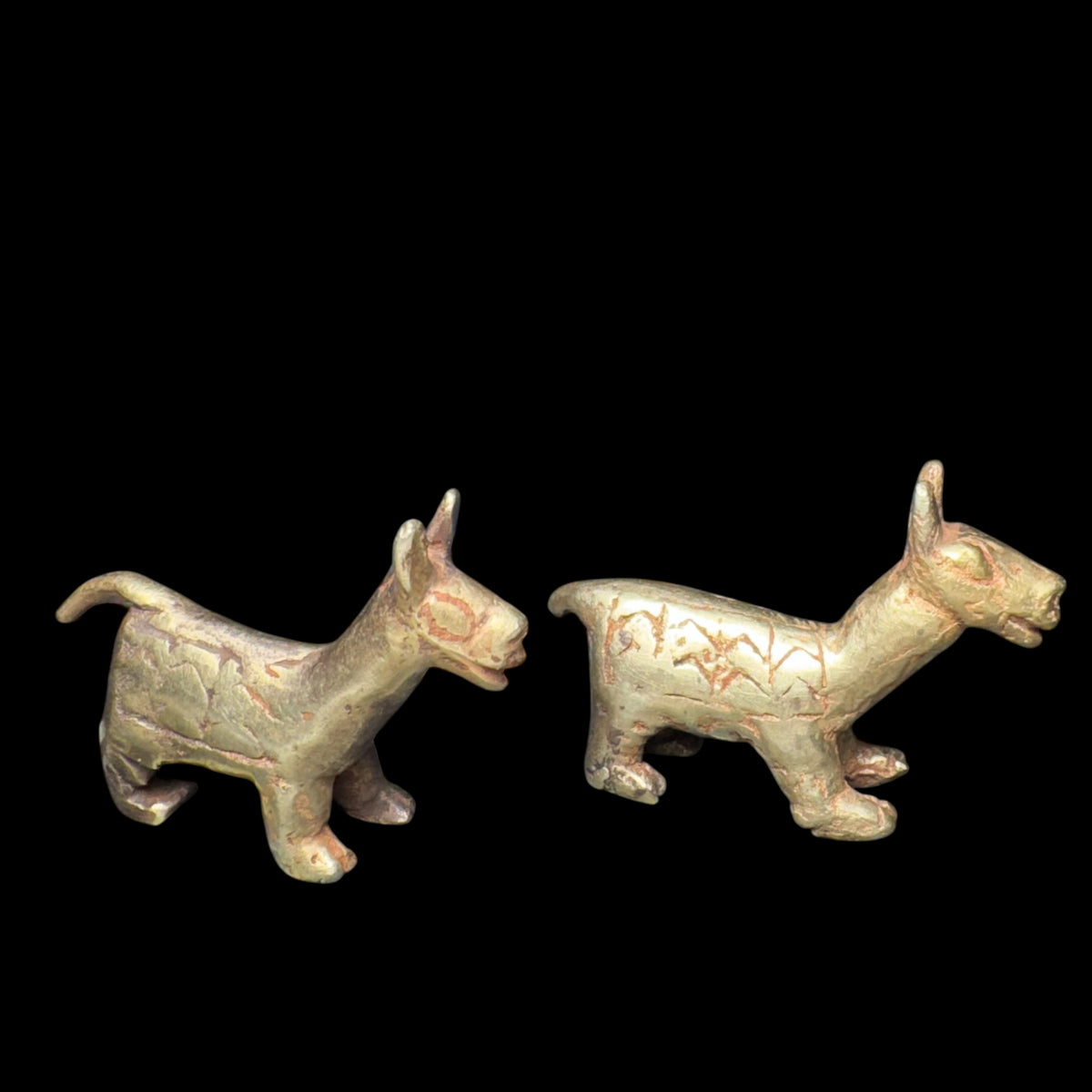 Pair of Pre-Columbian Sican gold llamas