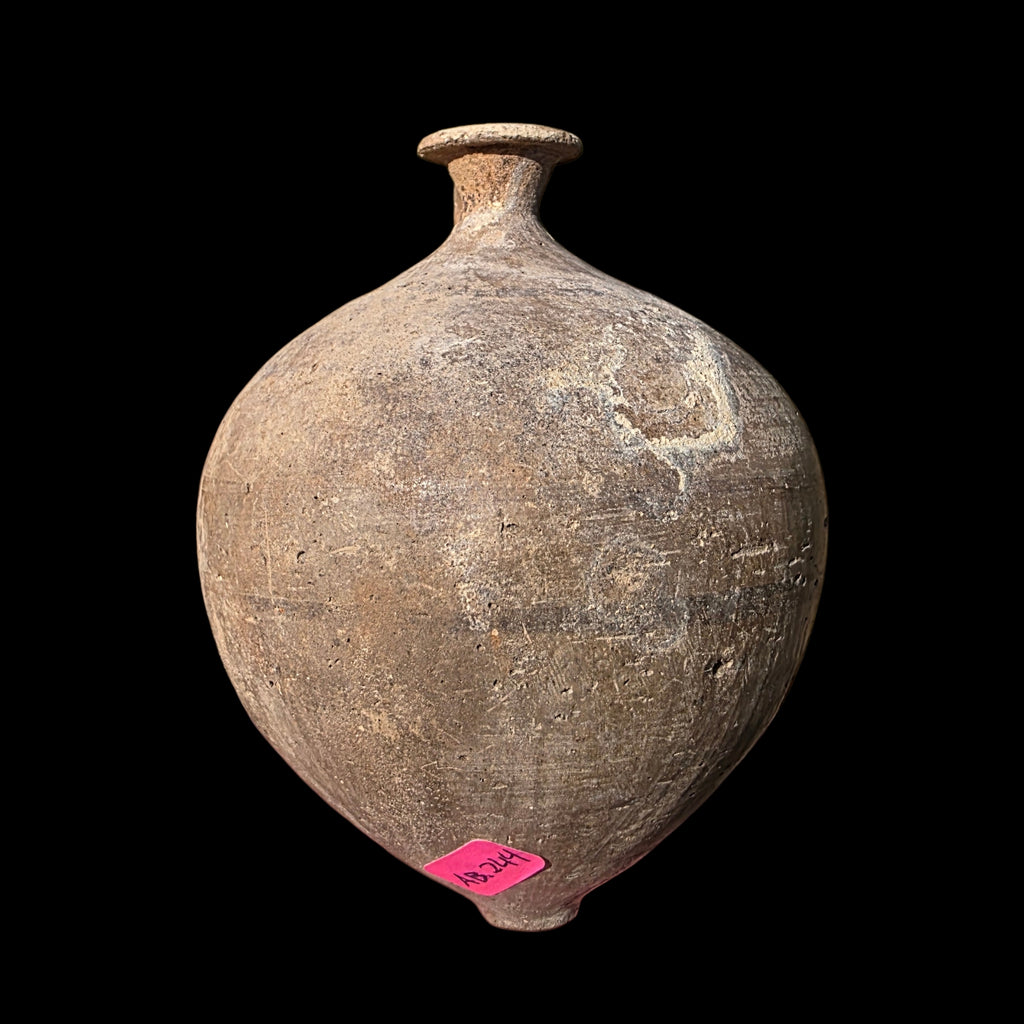 Ancient Iron Age II Pottery Juglet - Biblical Era Oil Flask w/ Linear Decoration