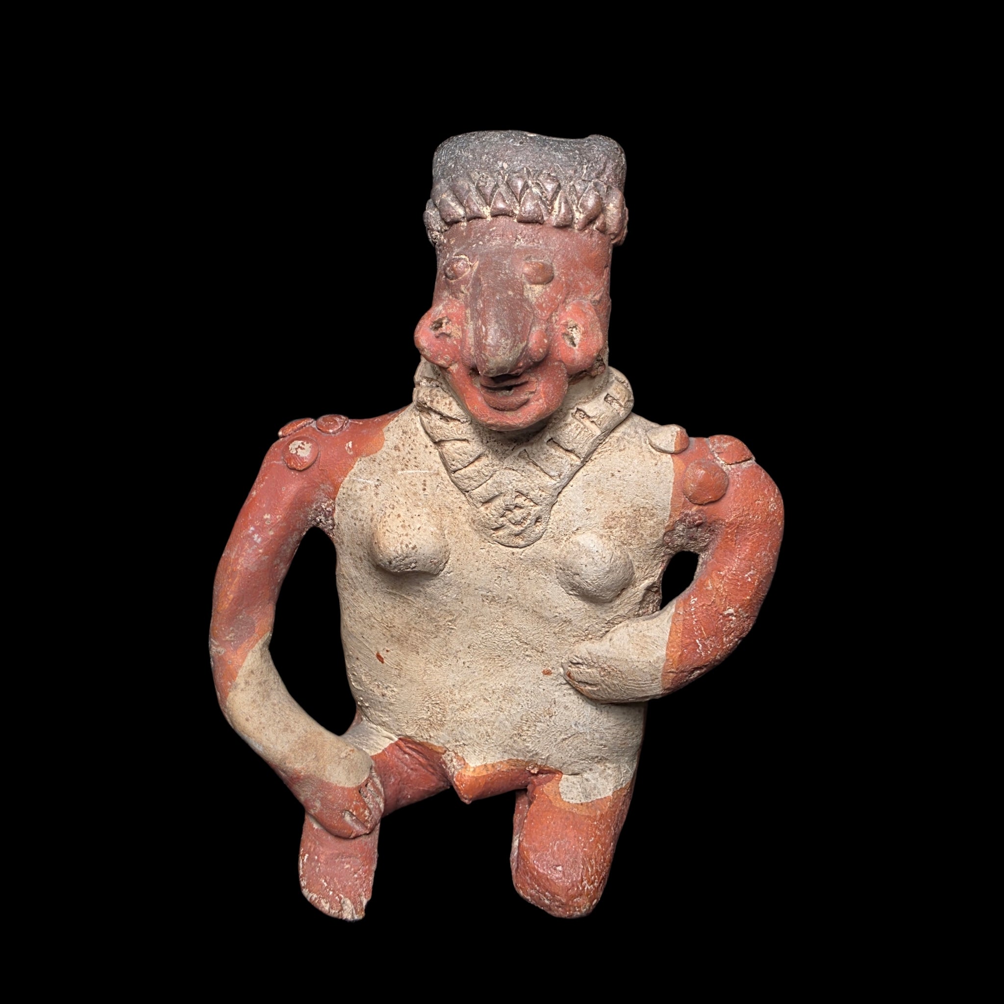 Pre-Columbian Jalisco painted pottery figure