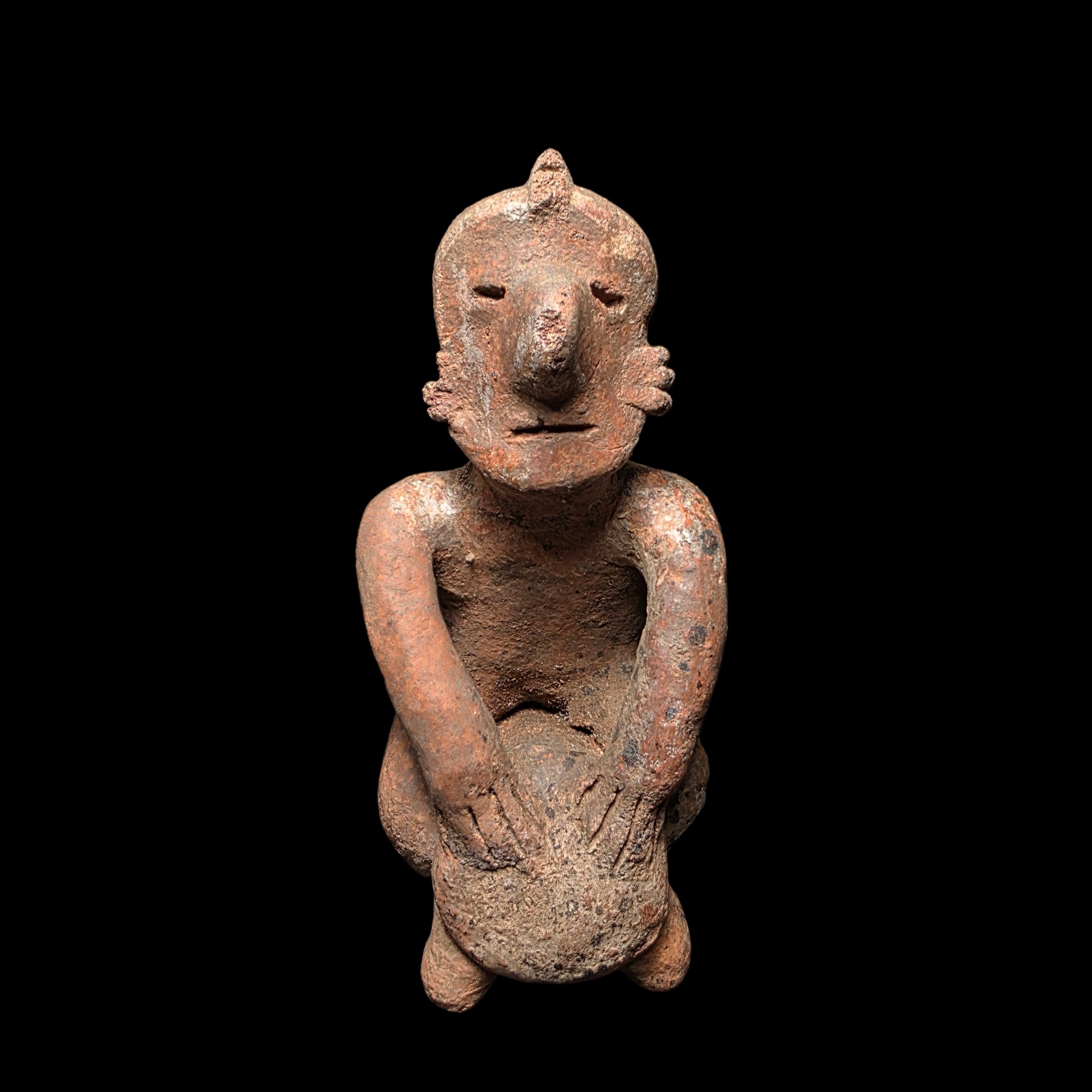 Pre-Columbian Nayarit Seated drummer figure