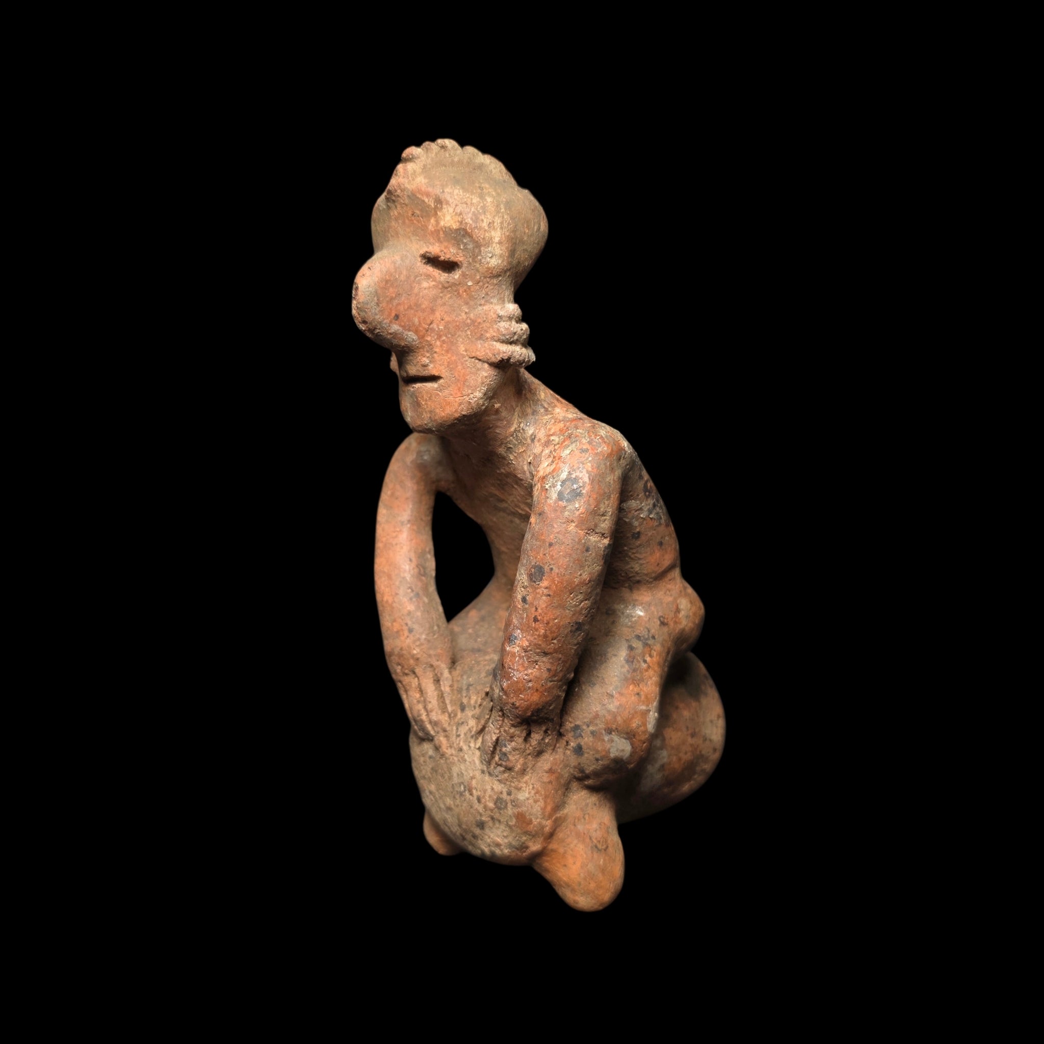 Pre-Columbian Nayarit Seated drummer figure