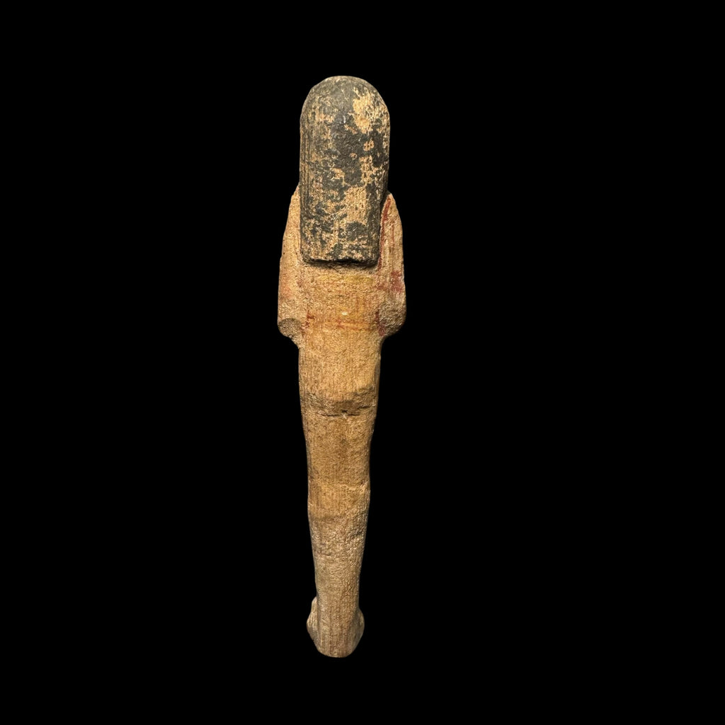 Ancient Egyptian Wooden Polychrome Ushabti of a Chantress of Amun