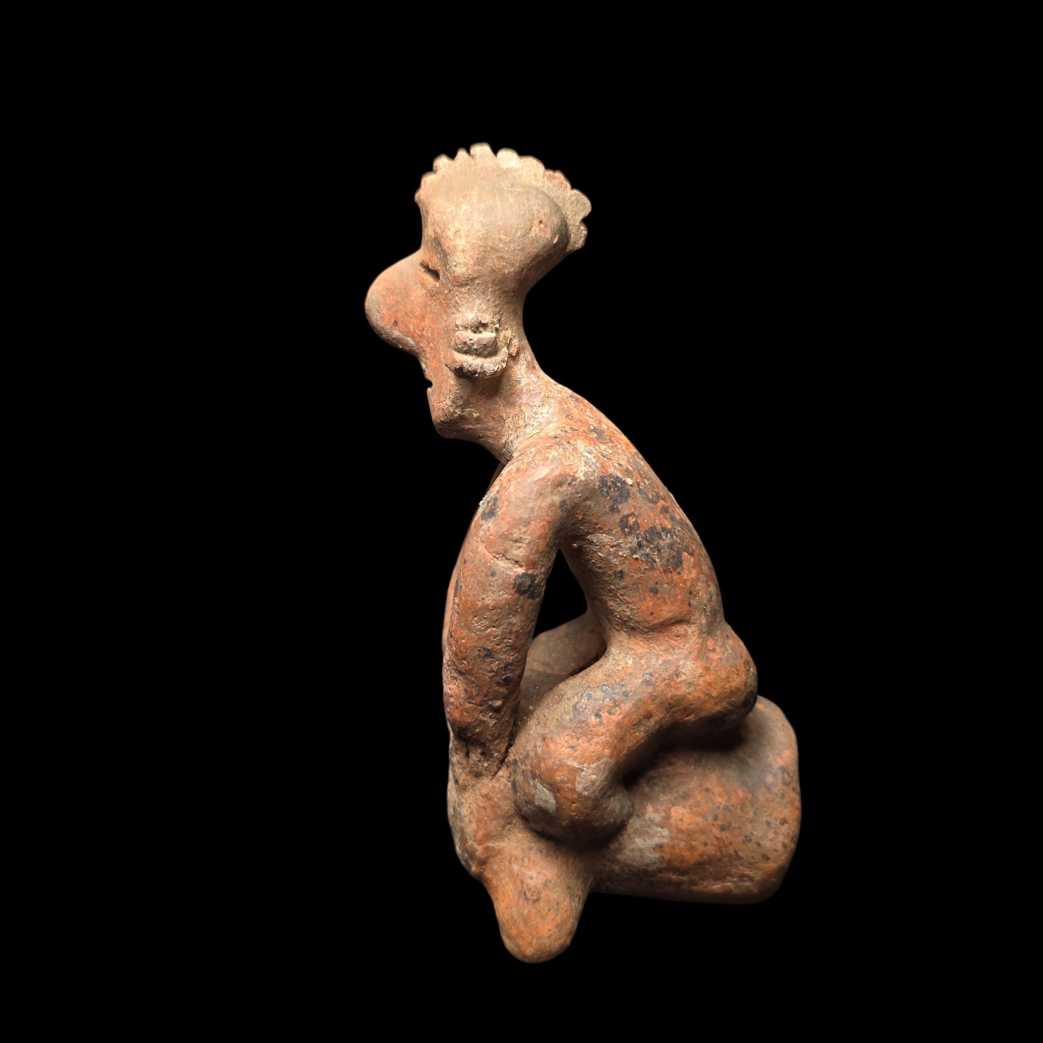 Pre-Columbian Nayarit Seated drummer figure