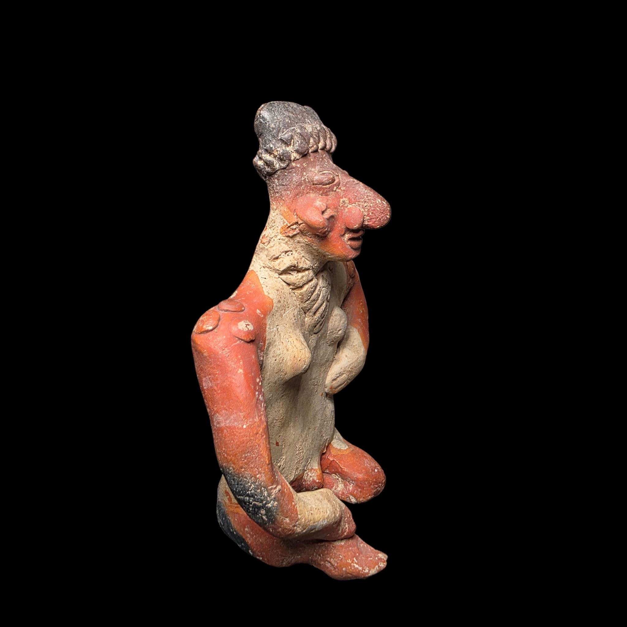 Pre-Columbian Jalisco painted pottery figure