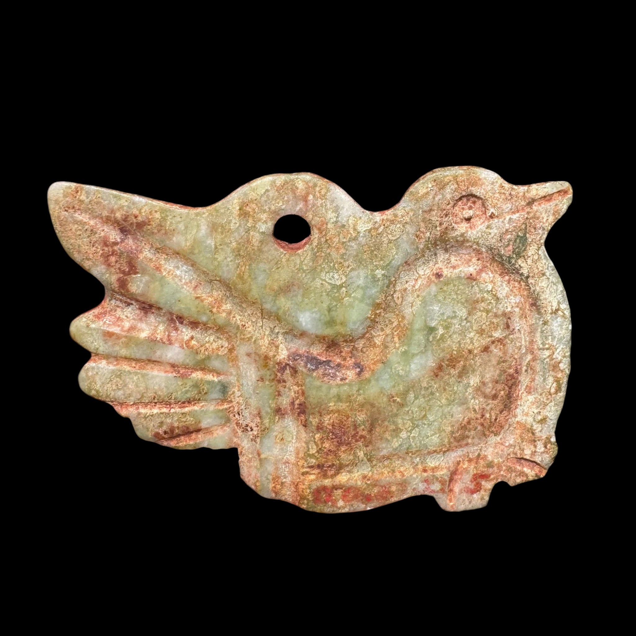 Pair of Pre-Columbian Mixtec Jade Bird Ornaments