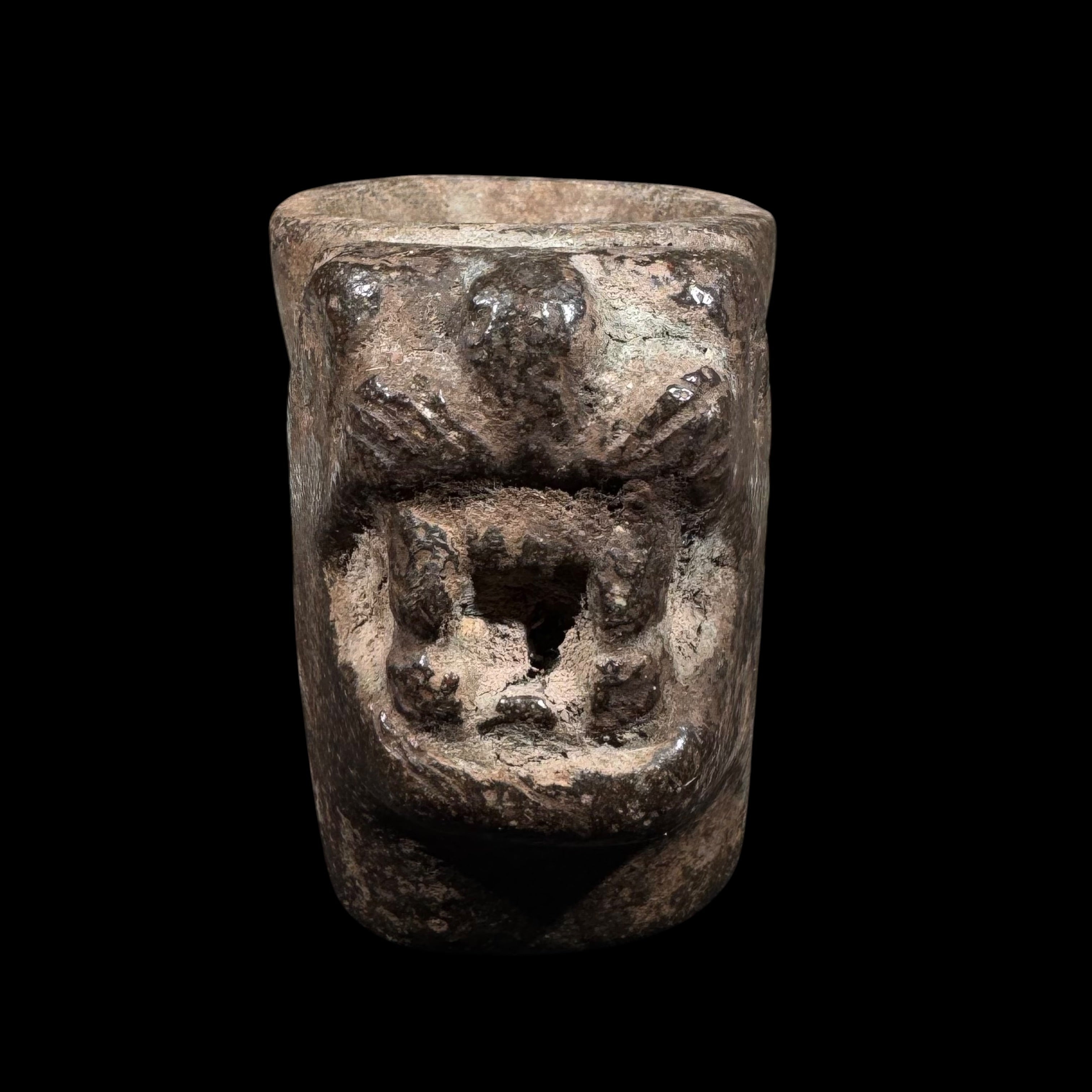 Pre-Columbian Tiwanaku (Tiahuanaco) Stone Feline Ceremonial Kero